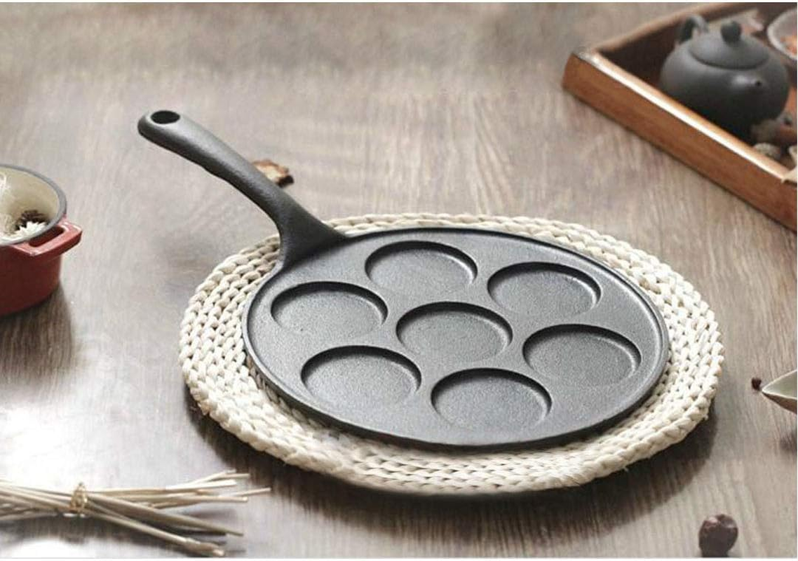 SOGA 23Cm Cast Iron Takoyaki Fry Pan Octopus Balls Maker 7 Hole Cavities Grill Mold image number 1