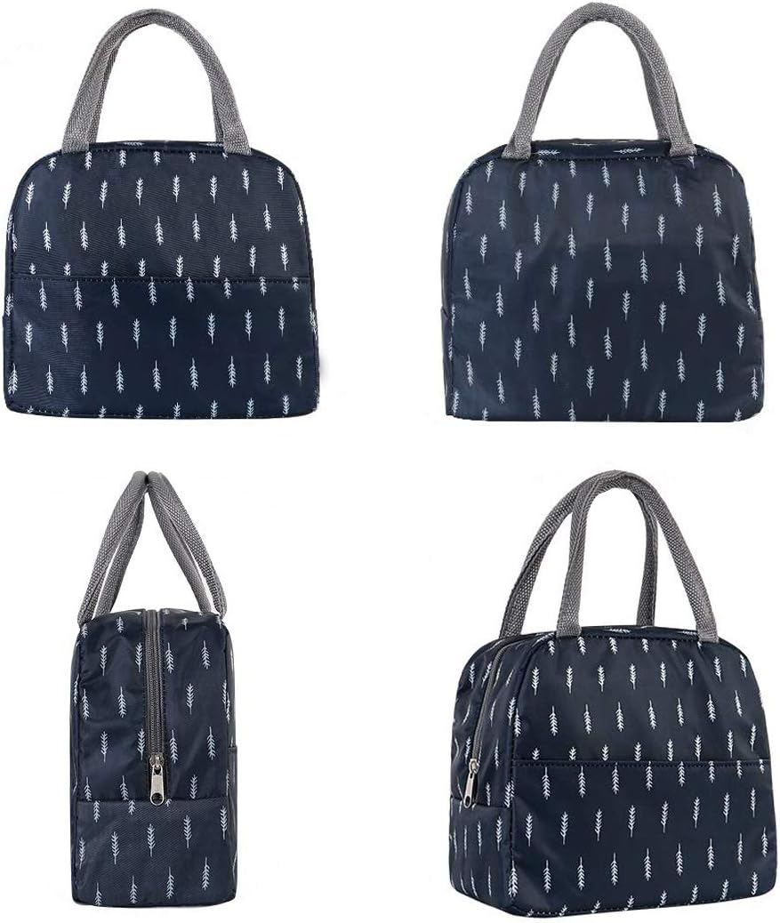 Insulated Lunch Bag Tote Bag for Women Wide Open Insulated Cooler Bag Water-Resistant Thermal Leak-Proof Lunch Organizer for Men Girls Children Outdoor Picnic Work (Plume) image number 6