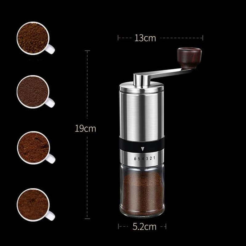 Burr Coffee Grinder Manual Coffee Grinder Stainless Steel Hand Coffee Grinder Coffee Machine with Grinder Coffee Bean Grinder with Conical Ceramic Burr Adjustable Settings image number 6
