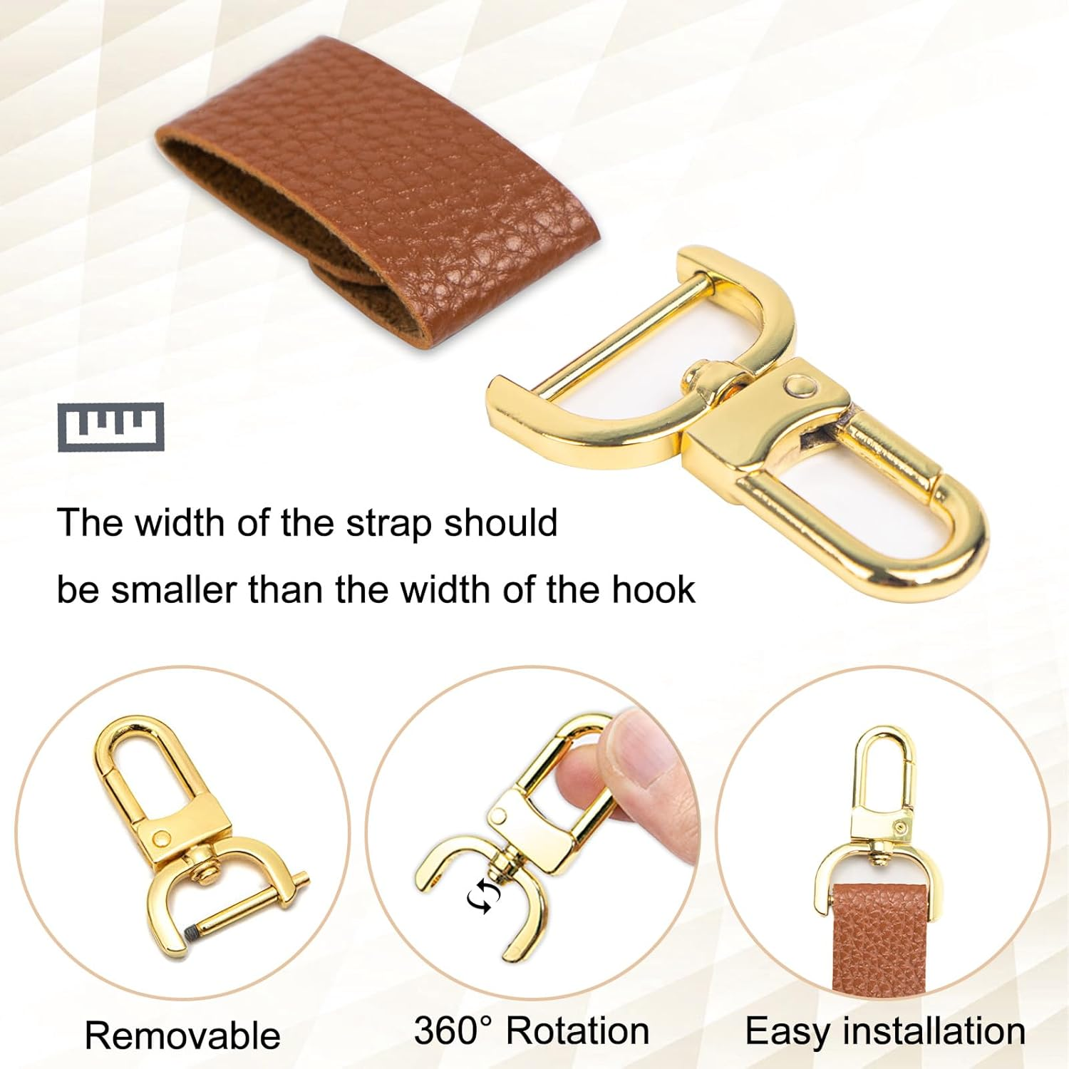 9 PCS Swivel Snap Hooks Detachable Snap Hook Swivel Clasp Purse Strap Clip Bag Making Supplies and Hardware (Colorful) image number 1