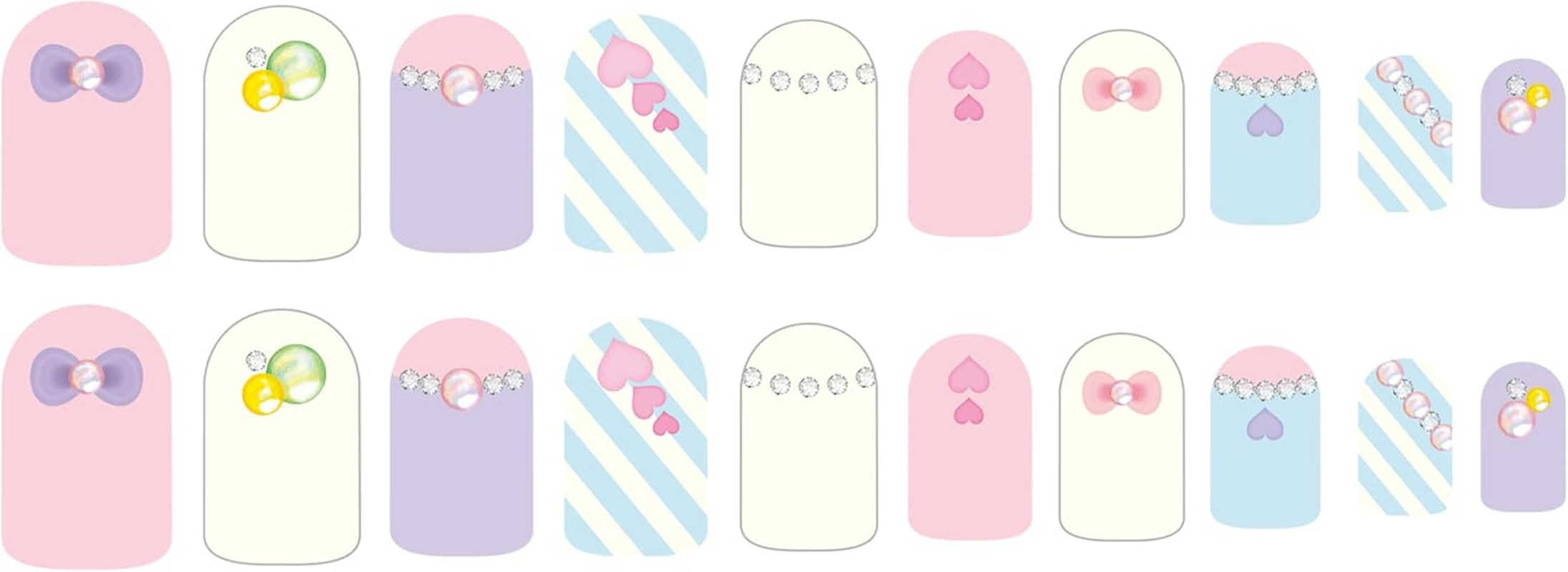 Ikeda Kogyo 00000880 Girly Nail Sticker (Pastel) [Nail Sticker/For Kids] image number 1