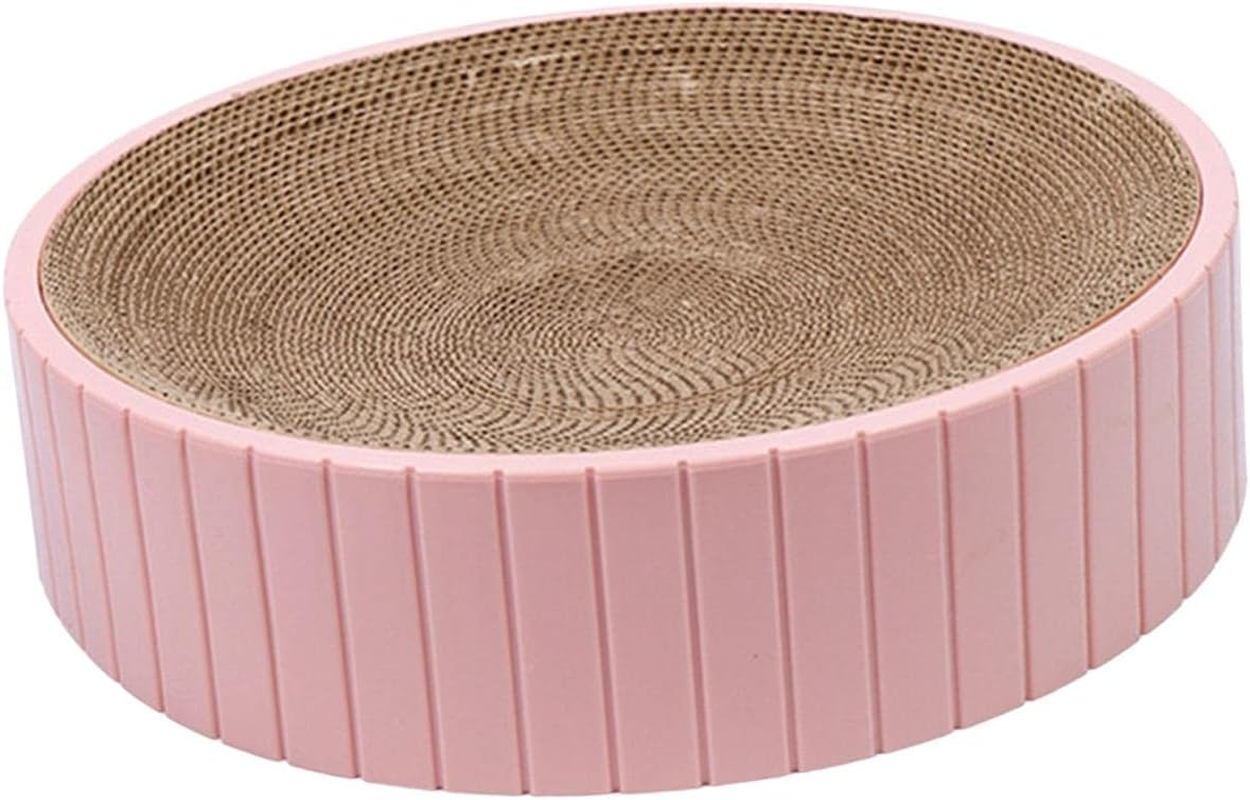 Fenteer round Cat Scratcher Durable 31Cmx31Cmx6Cm Sofa Protector Detachable Nest Bed Cat Scratching Board Bed Scratch Board for Rest Kitty Kitten, Pink image number 2