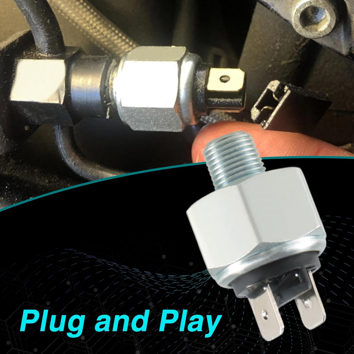 KPALAG Hydraulic Rear Brake Light Switch Compatible with Softail, Heritage, Sportster, Fat Bob, Low Rider, Electra Glide Replace#: DS-272191 image number 2