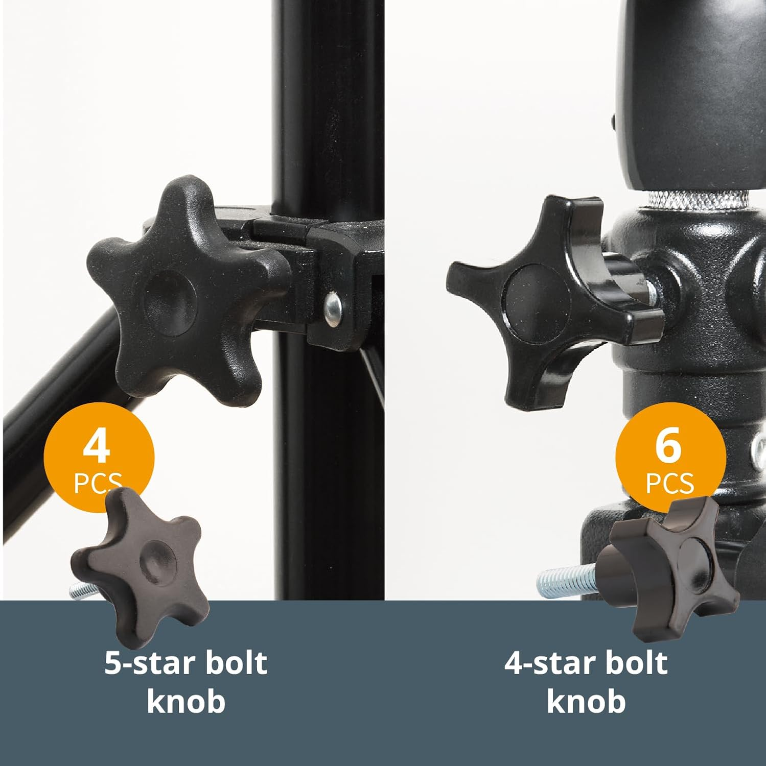 POWERTEC 71127 128 Piece Set T Track Knob Kit W/ 5 Star Knob, 1/4-20 Threaded Bolts and Washers, T Track Accessories for Woodworking Jigs and Fixtures image number 1