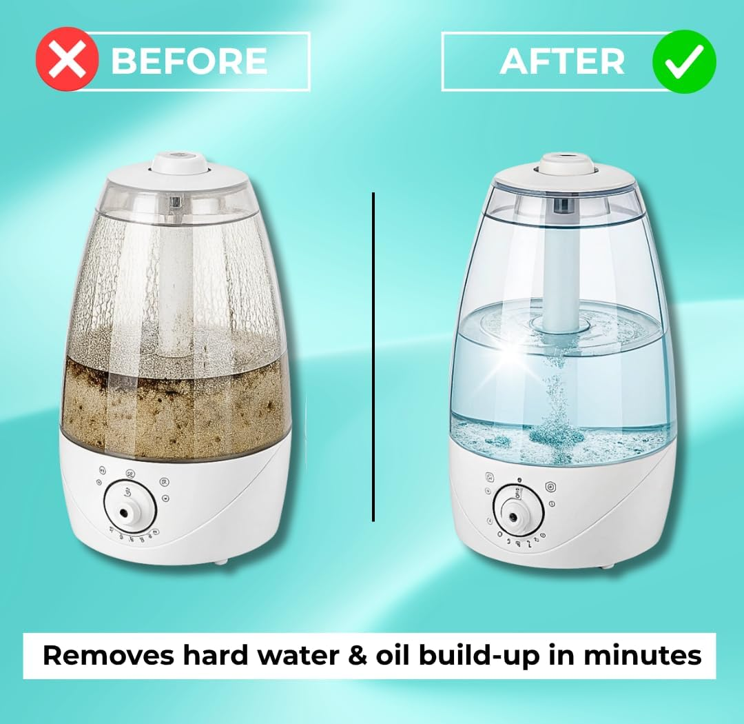 24 Pack Humidifier Cleaning Tablets, Diffuser Cleaner for Stains, Residue & Mineral Deposits, Improves Mist Flow & Device Care, Simple Drop-In Formula image number 5