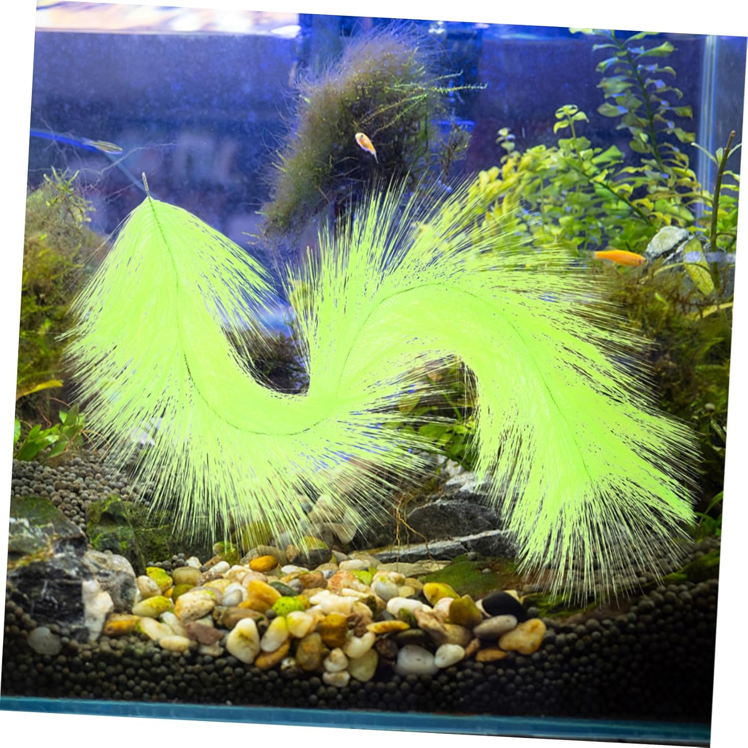 CVUTOVO Fish Breeding Grass Brush with Stainless Steel Core Vivid Spawning Grass for Aquarium Fish Tank Safe Hatchery Tool for Koi Goldfish Egg Protection and Aquatic Pet Breeding image number 3