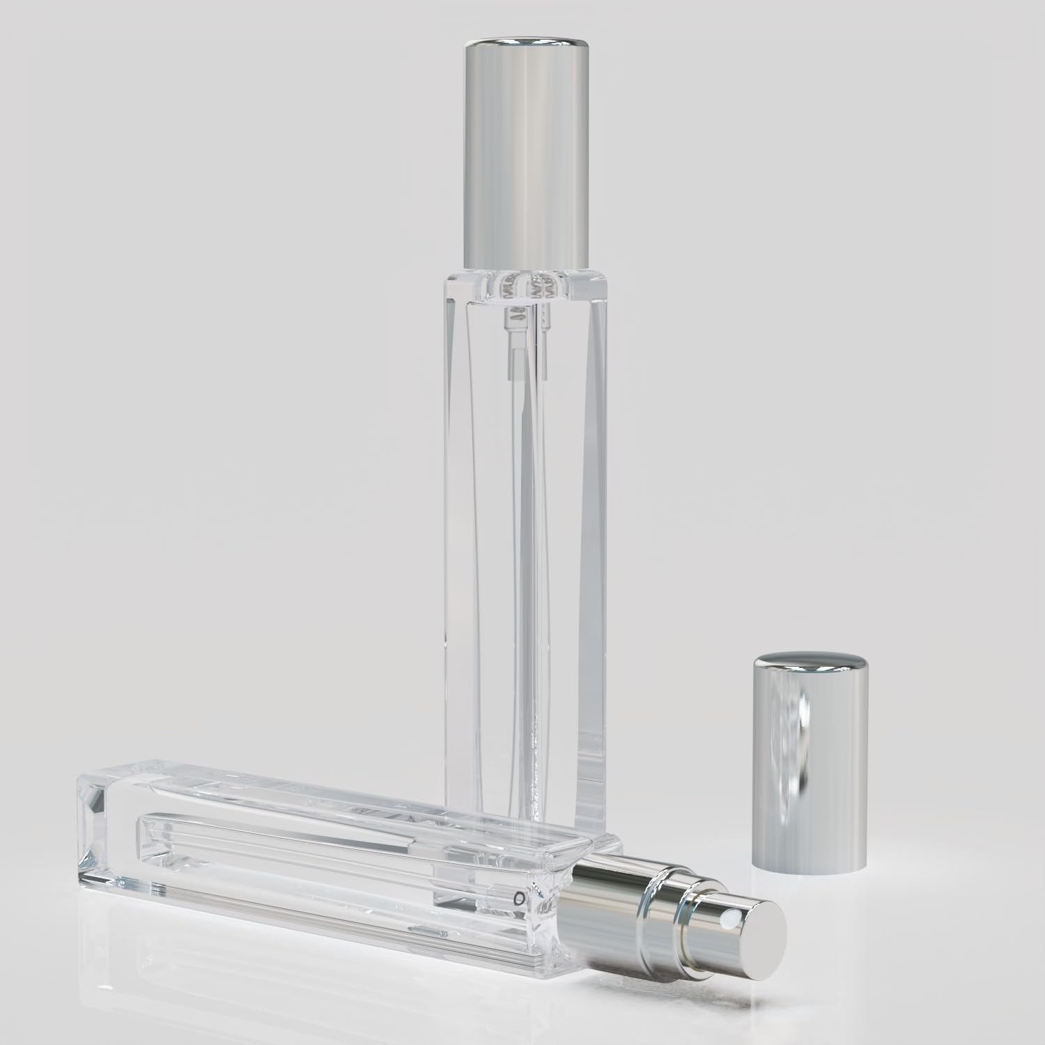 5PCS Cologne Atomizer Empty, 10ML Mini Perfume Bottles Refillable with Dispenser Tools, Pocket Spray Bottle for Travel and Sample Container (Transparent+Silvery Cap) - Transparent+Golden Cap image number 2