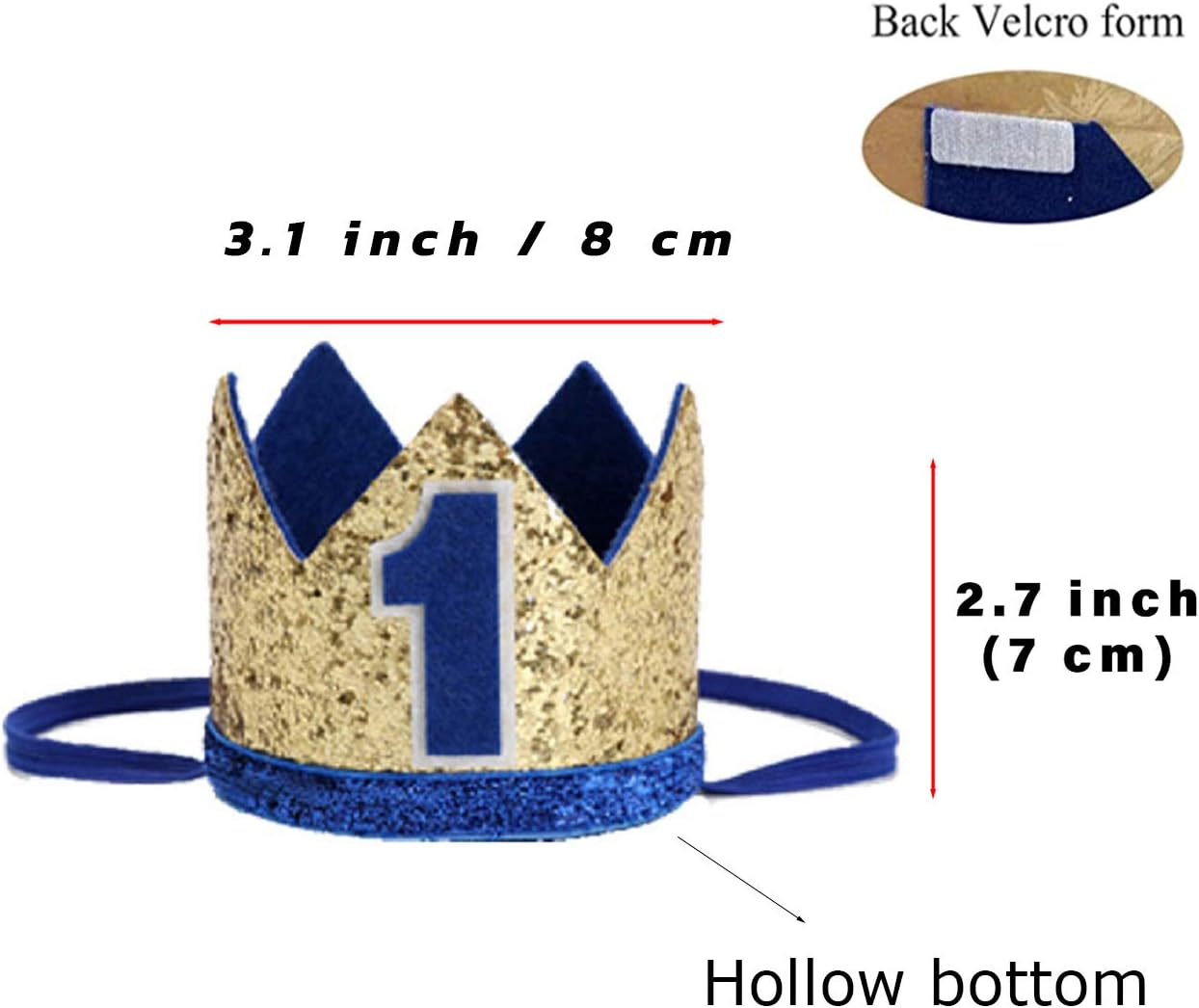 WELROG Baby Boys First Birthday Cake Smash Outfit Bow Tie Suspenders Bloomers Birthday Hat Sparkle Gold image number 5