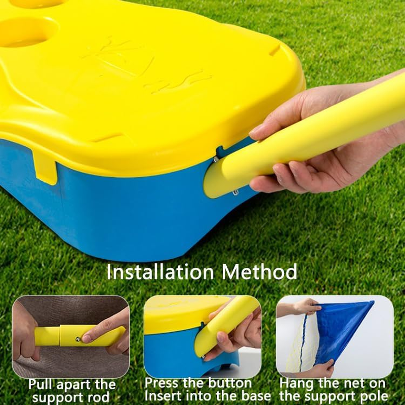 Portable Badminton Net Set,Folding Volleyball Net,2Professional Badminton Racket,2 Shuttlecocks,Family Game,Backyard Sports