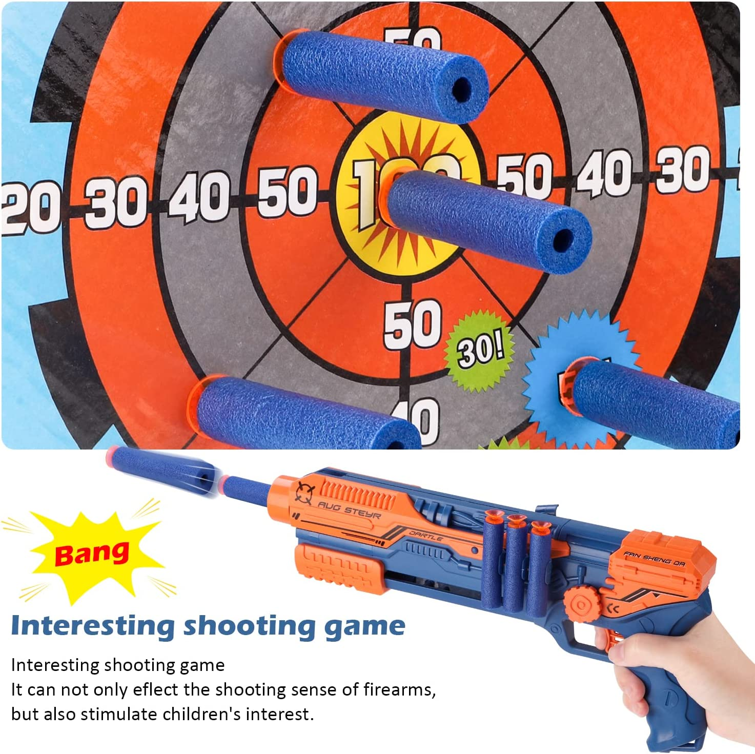 REMOKING 5 in 1 Shooting Game for Kids, LED Light Airplane with Launcher,Gun Toy W/Throwing Foam Plane,6 Foam Balls&Bullets,Outdoor Sport Flying Toys Birthday Gifts for Boys Girls Kids 3-8 Year Old image number 2