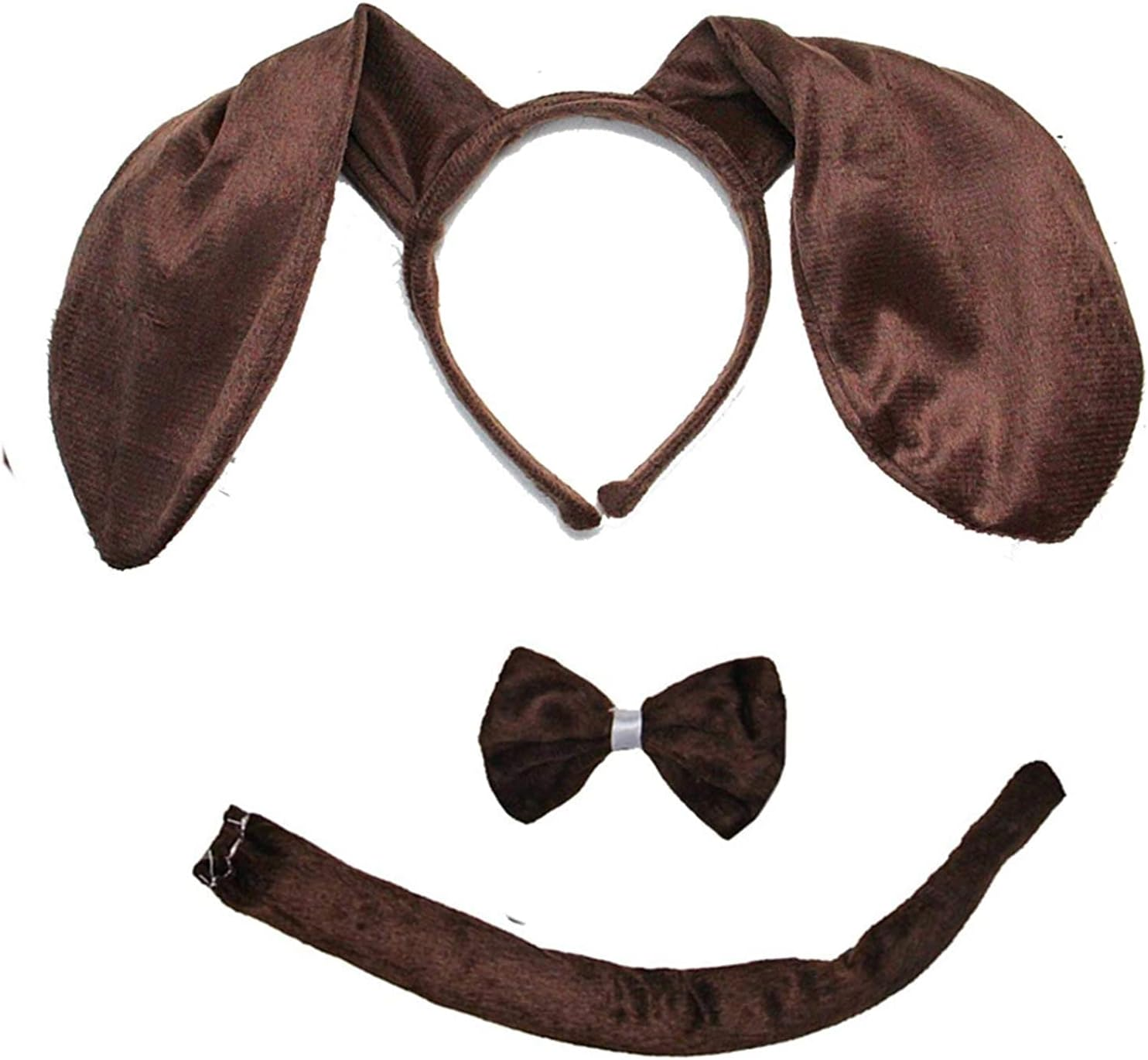 Puppy Dog Costume Set Included Dog Ears Headband Bowtie Tail Animal Preschool Dress up Role Play Halloween Costume Cosplay Party Child Dog Costume Dog Headband Festival Christmas Head Band