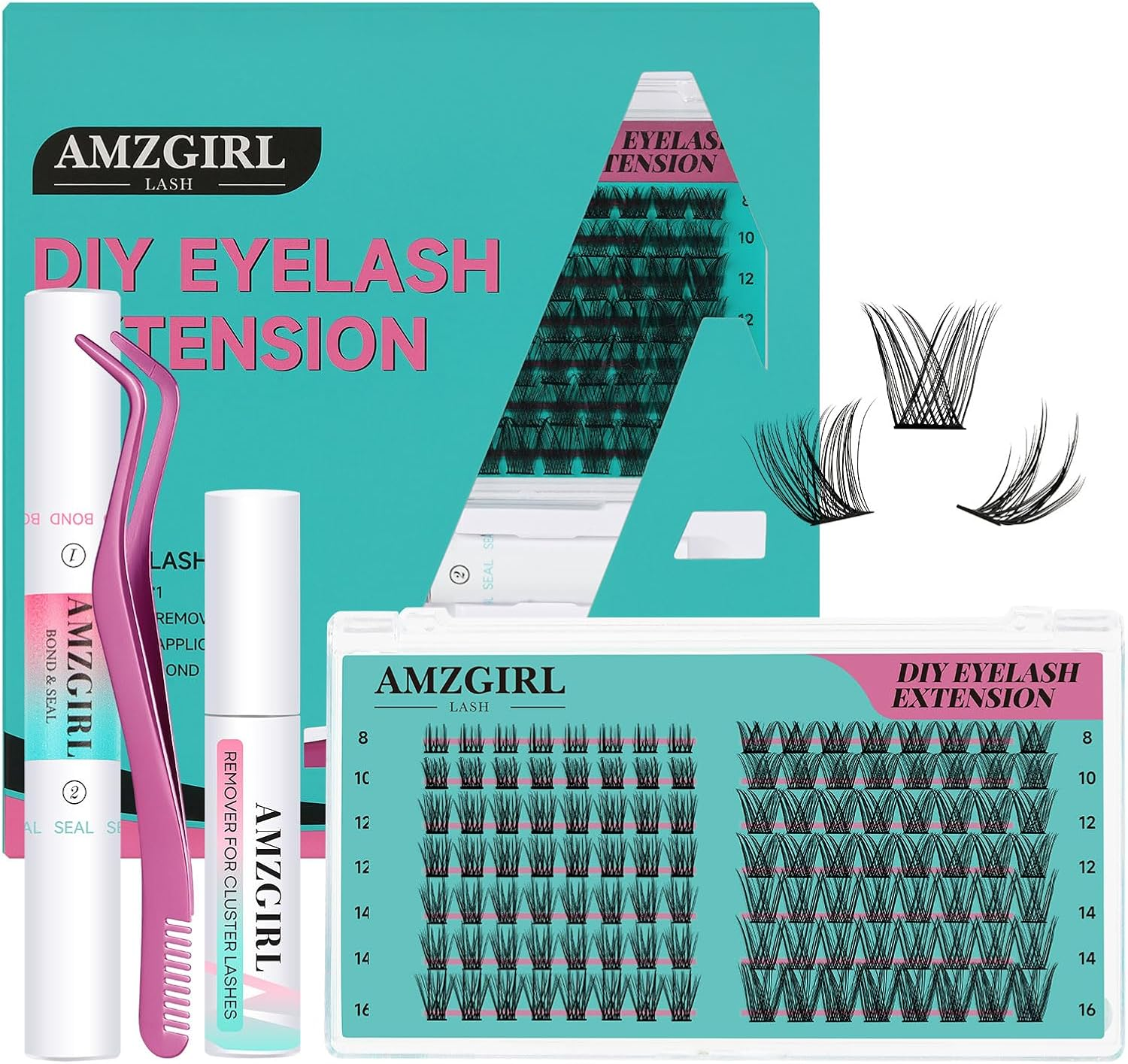 Lash Clusters Diy Eyelash Extensions Individual Lashes Cluster Wispy D Curl Eyelashes Extension Clusters Fluffy Natural 112Pcs False Lashes(V&R,D-Mix) image number 2