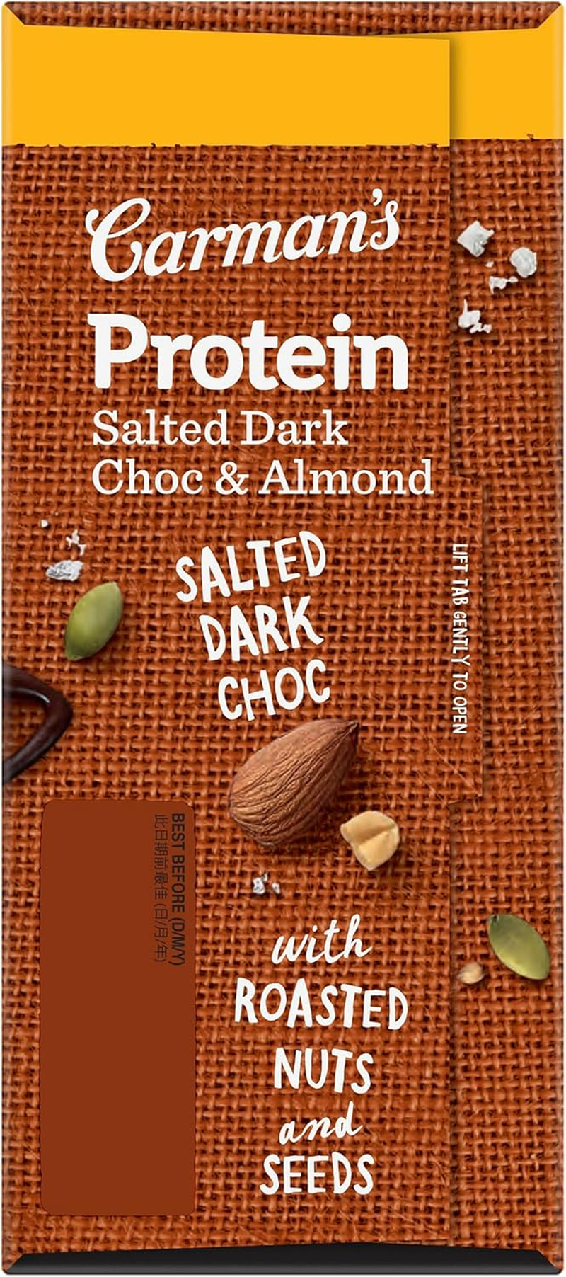Carman'S Salted Dark Choc Almond Protein Bar Value Pack 10X40G