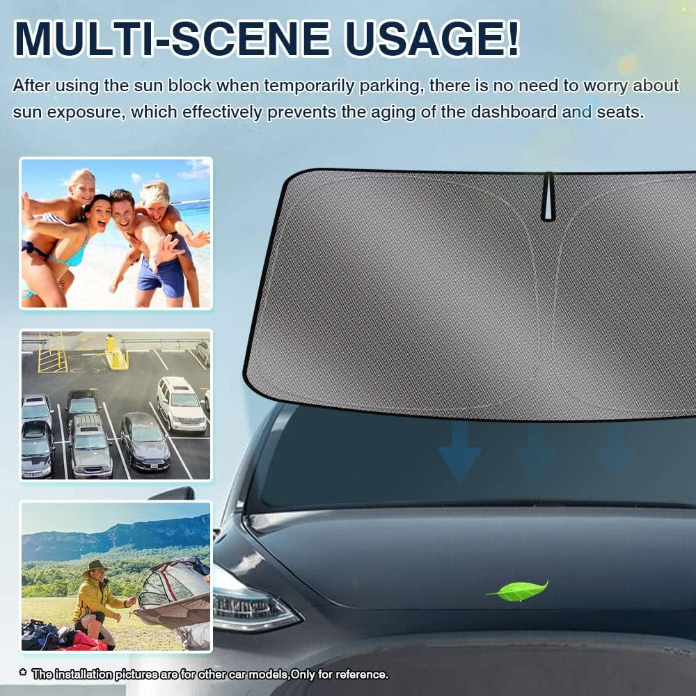 Karltys Compatible with Sunshade Honda Civic 2016-2021 10Th Gen. Accessories Windshield Sun Shade UPF50+ Foldable Front Window Cover 240T Reflective Sun Visor Protector Block Heat Keep Car Cooler image number 5