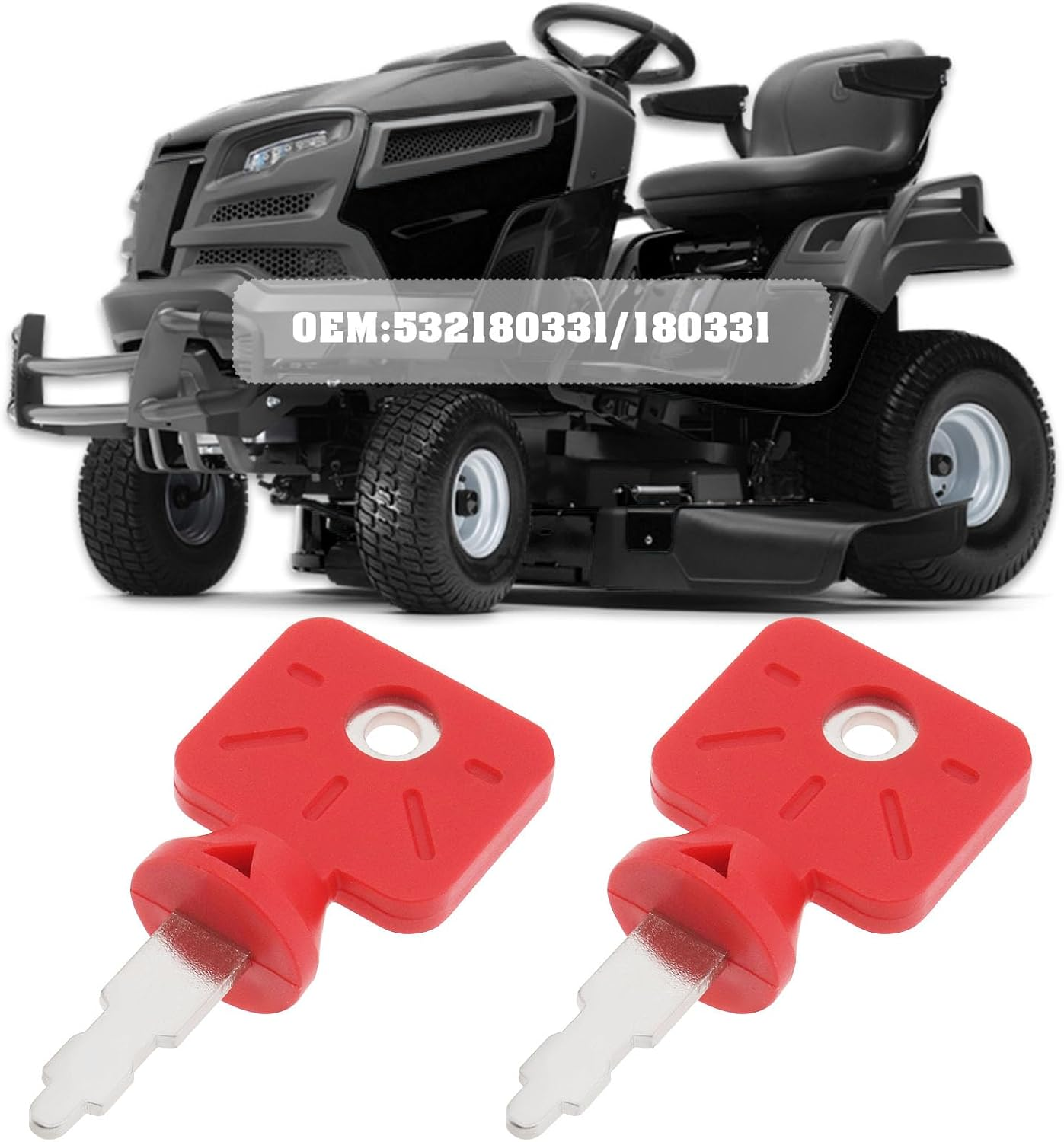 LT Easiyl 2Pcs Ignition Key Lawn Mower Ignition Start Key Replacement Part 532180331 180331 Compatible with Husqvarna Compatible with Craftsman image number 1