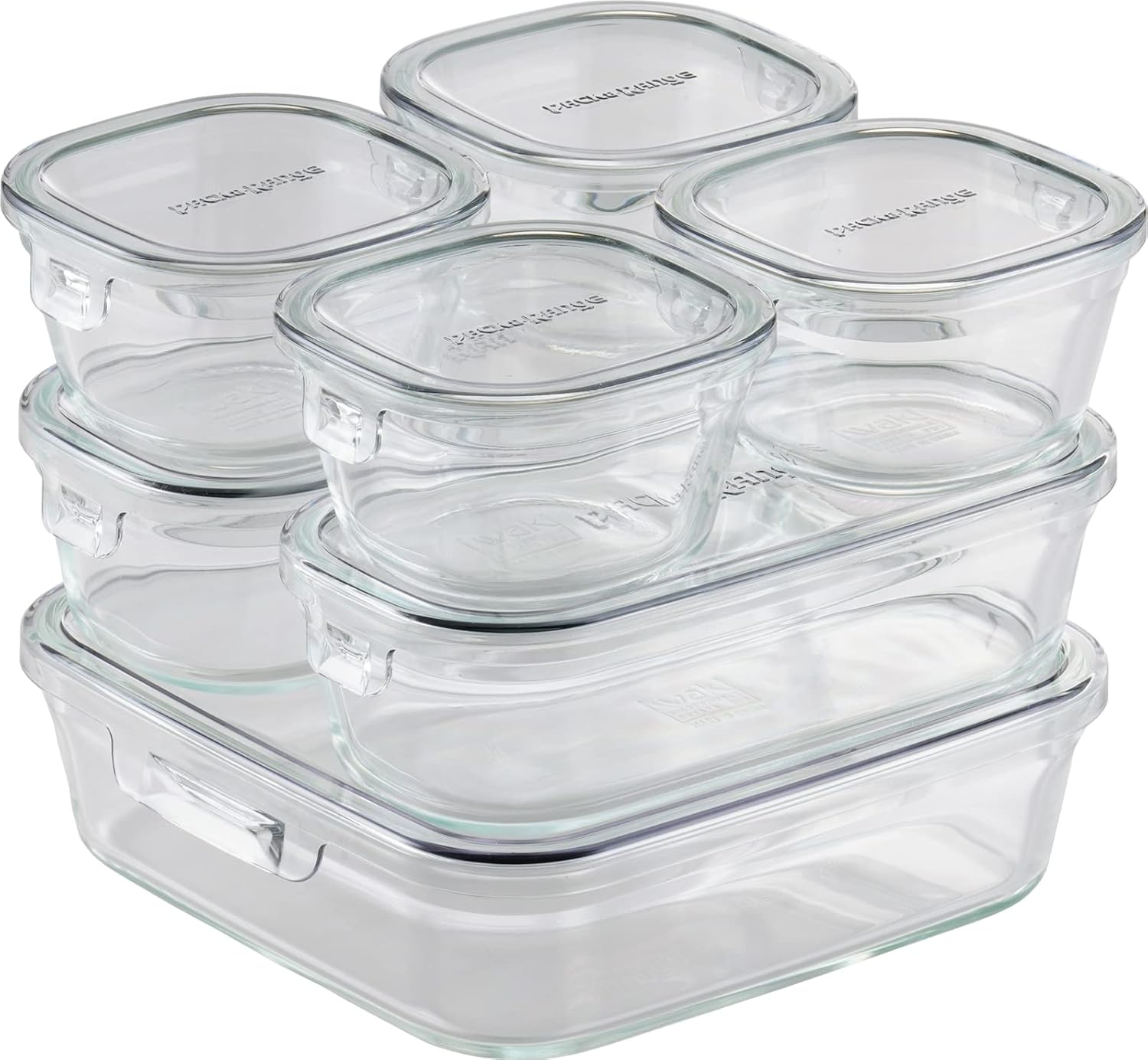 Iwaki PC-PRN7GY2 Heat Resistant Glass Storage Container, Cool Gray, System Set, Pack & Range image number 1