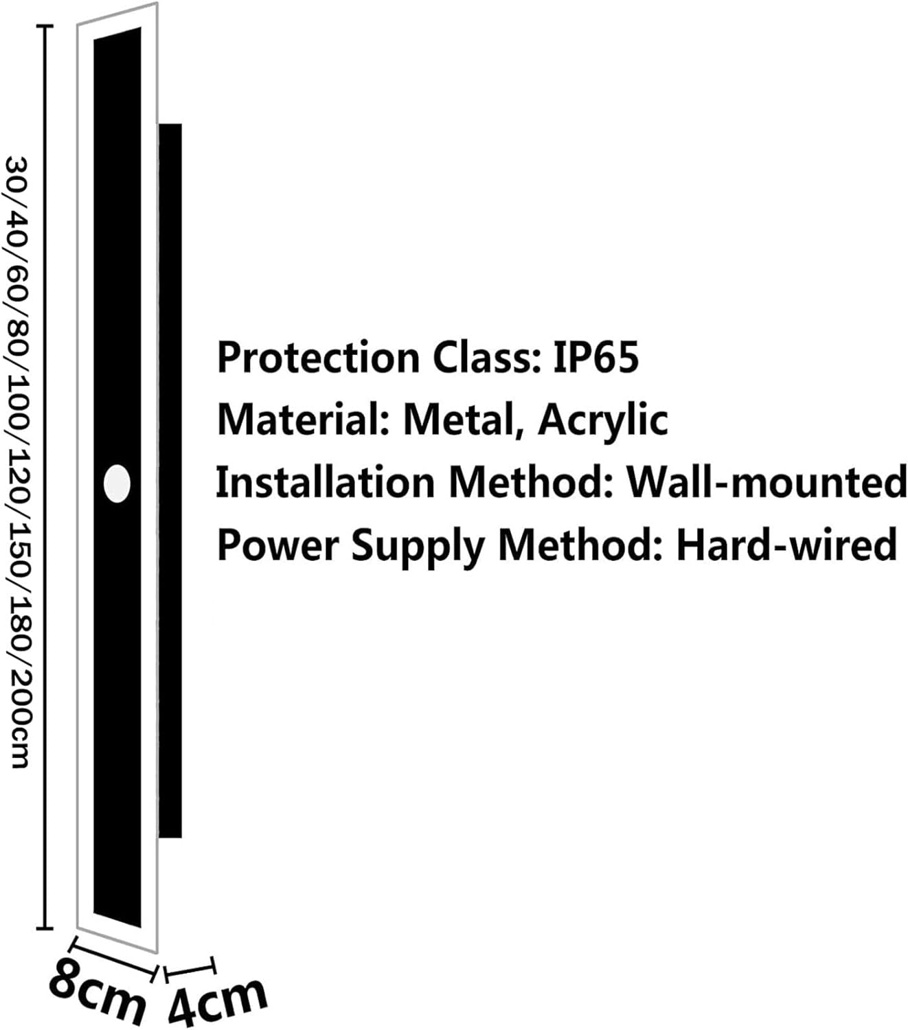 Outdoor Long Wall Light with Motion Sensor Wall Lights Black Modern Porch LED Wall Mounted Sconce Acrylic outside IP65 Rain Rating Wall Lamp for Patio Garage Garden (100CM,C Neutral Light 4000K) XXZ image number 5