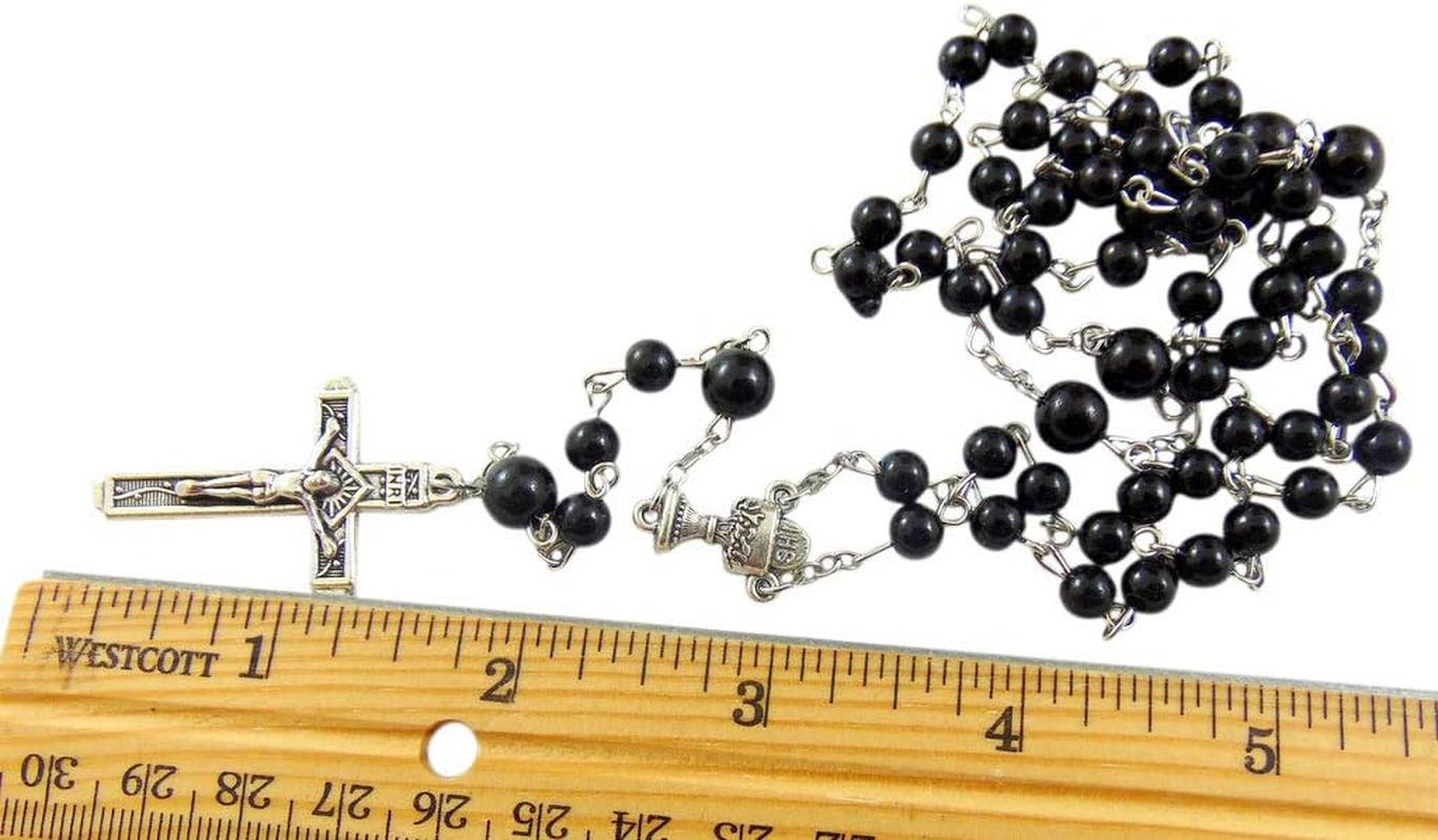 Westmon Works Boys First Communion Rosary Beads with Metal Crucifix & Center with Gift Bag image number 1