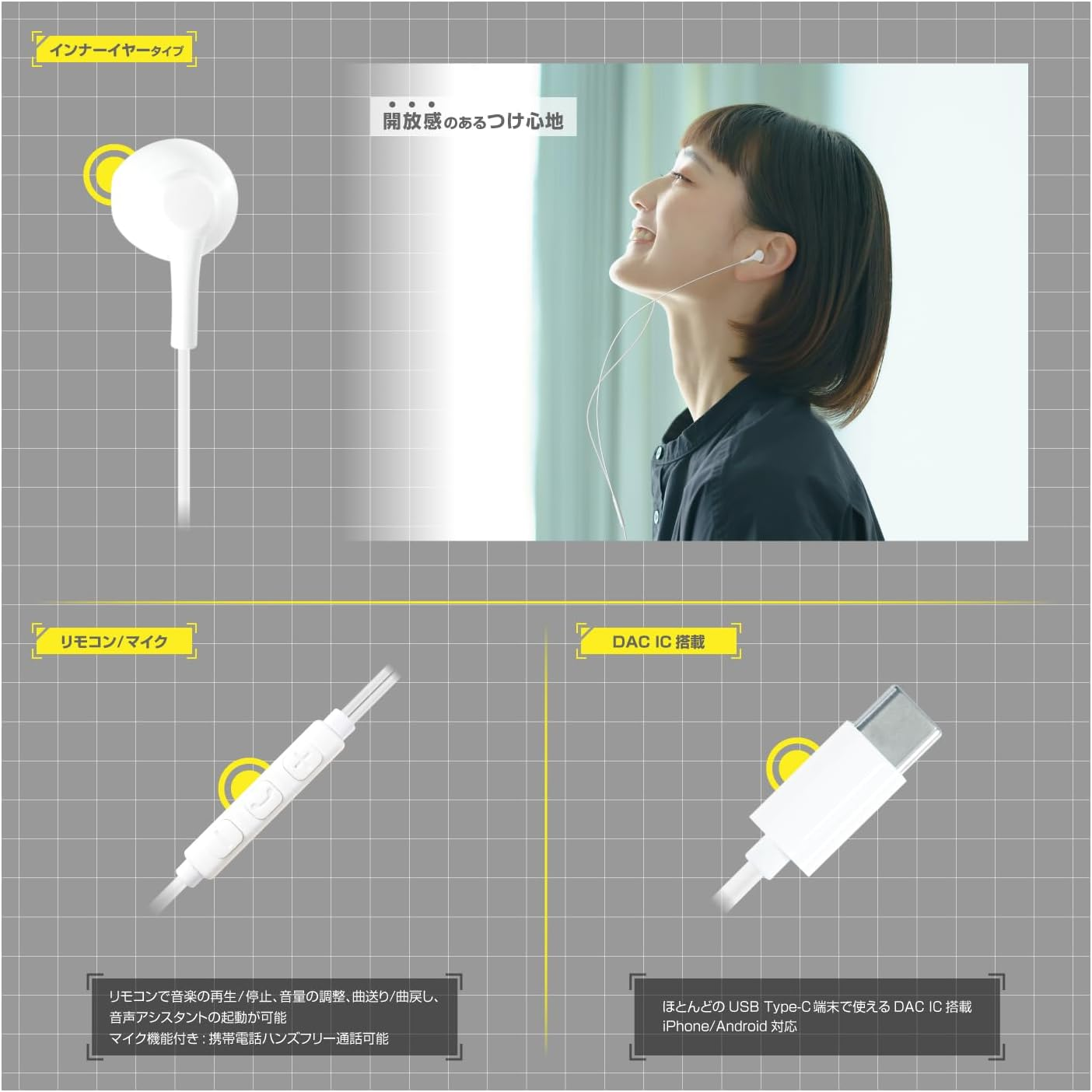 Kashimura NAE-228 Earphones, In-Ear Earphones, Remote Control Microphone Included image number 3