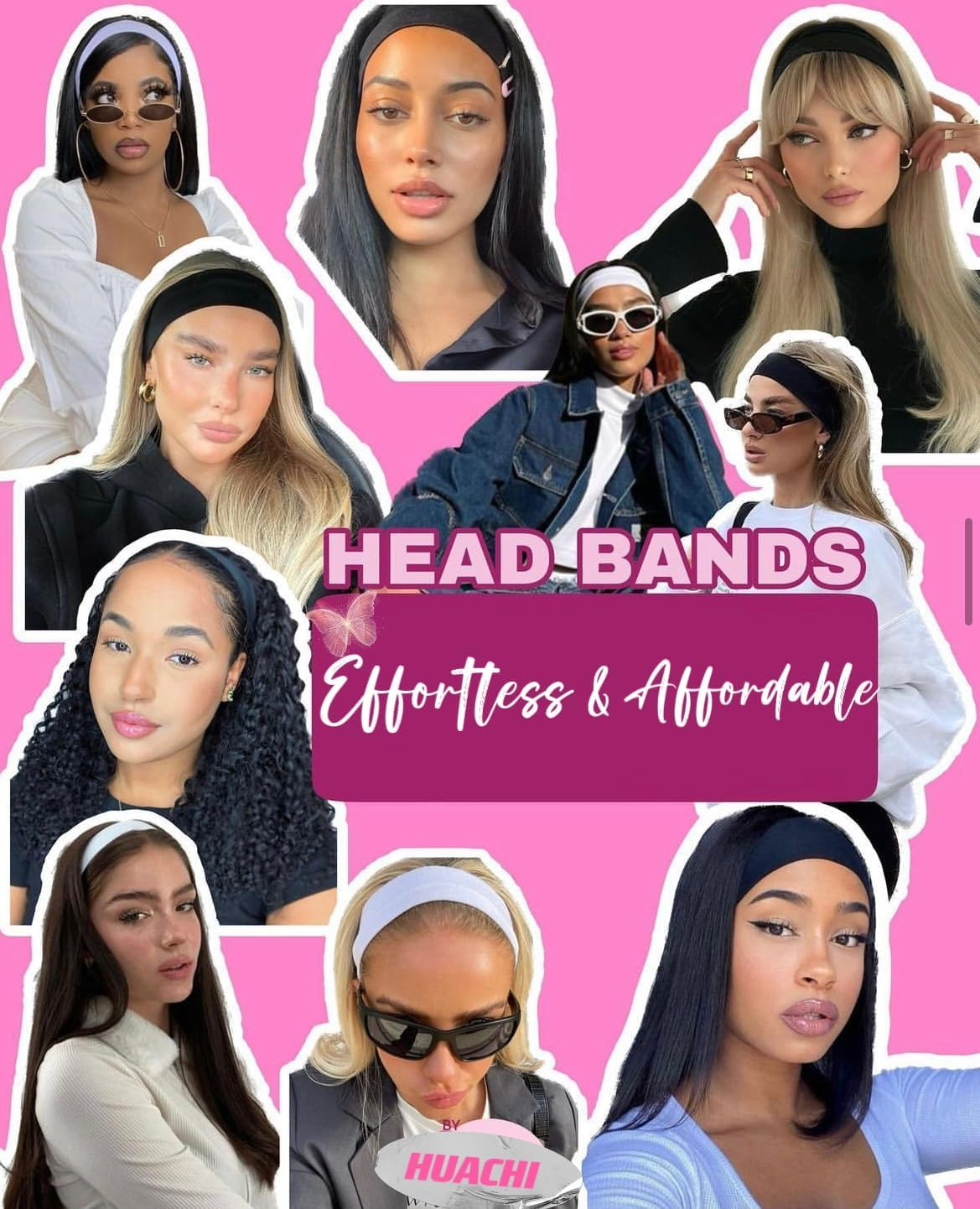 Headbands for Women 16 Pack Elastic Hair Bands for Women' Hair Non Slip Soft Cloth Fabric Sweat Headbands Yoga Running Sport Hair Accessories, Black Brown Beige Women Thick Headbands image number 3