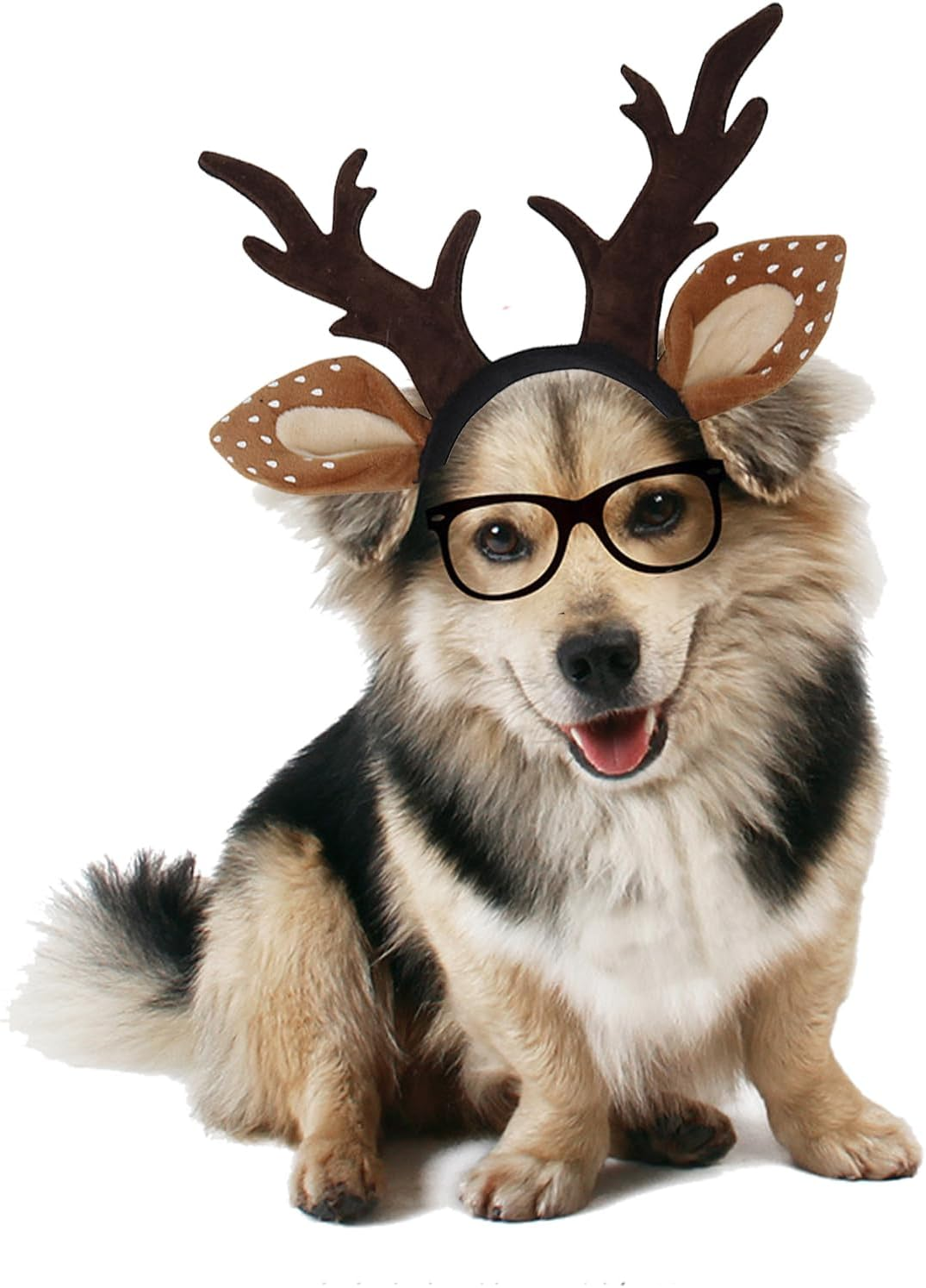 Adjustable Christmas Pet Deer Antlers Headbands Dog Reindeer Head Band Elk Headwear Cosplay Costume for Cat Puppy Pet &hellip; (Antlers, L)