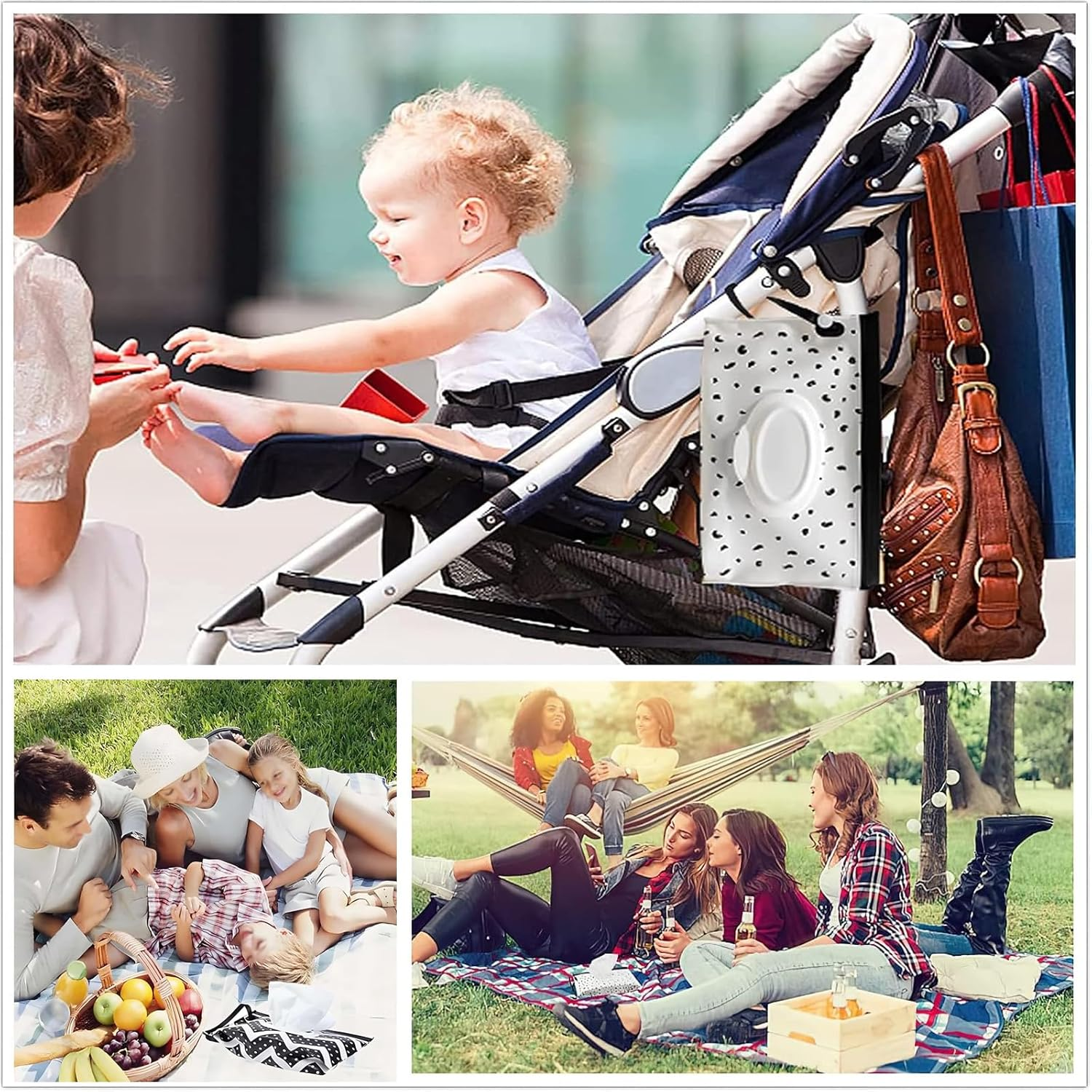 3PCS Baby Wipe Dispenser, Portable Refillable Wipe Holder, Reusable Wipes Case, Wipes Container, Baby Home Kitchen Office Travel. image number 4