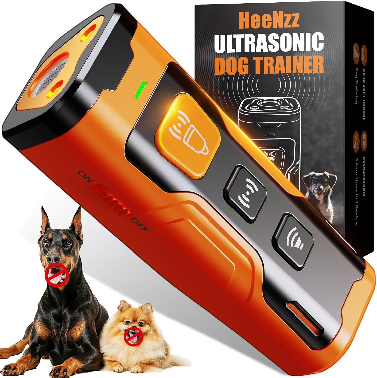 Dog Bark Deterrent Devices for Own or Neighbor'S Dog Ultrasonic Dog Training Device Safe & Effective Portable anti Barking Device for Dogs Indoor Outdoor Use Orange image number 4