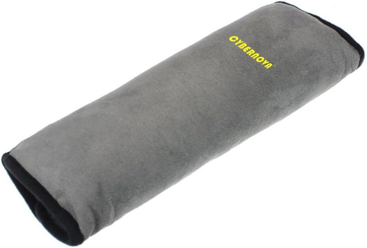 CYBERNOVA Car Vehicle Seat Belt Harness Shoulder Pad Cover Cushion Head Support for Kids Children during Travelling (Grey) - Blue image number 5