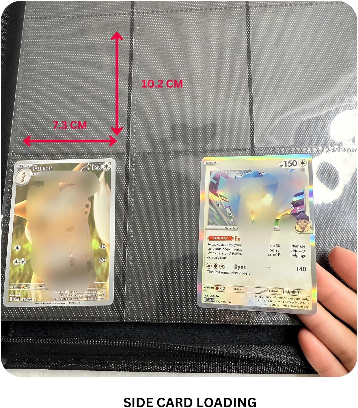 Aurevanna 9-Pocket Trading Card Binder with Zipper &ndash; Compatible with TCG, MTG, Yu-Gi-Oh, and Card Sleeves &ndash; Waterproof PU Leather, Archival-Safe Card Storage Album Organizer &ndash; Side Loading Pockets image number 6