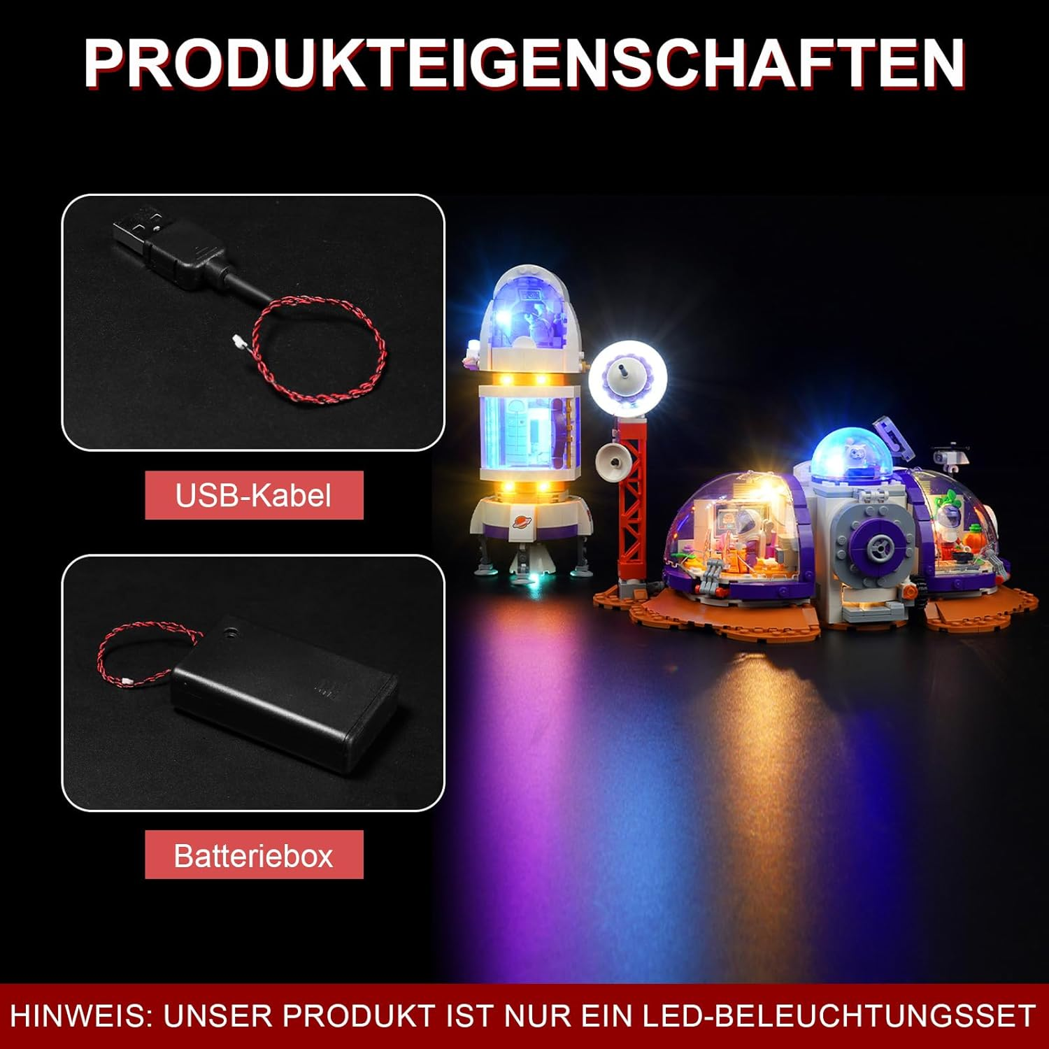 Cooldac LED Light Kit for  Friends 42605 Mars Room Base with Rocket Set (Lighting Only, No ), Creative Decorative Lights Set Compatible with  42605 Mars Room Base and Rocket Model image number 4