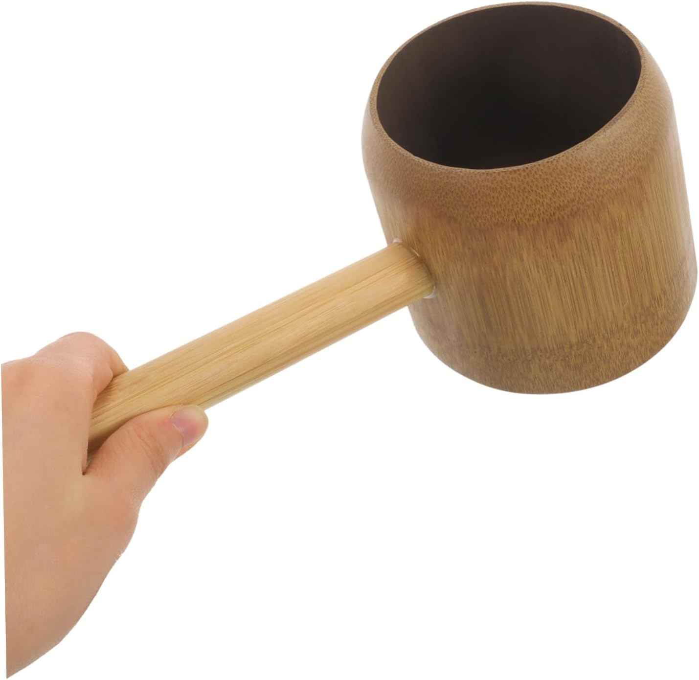 Healeved Bamboo Shampoo Spoon Dipper Water Bucket Indoor Watering Ladle Bath Cup for Rinsing Hair Shower Bucket Bathroom Mug Bath Rinser Cup Bath Water Cup Bathroom Shower Ladle Ladles image number 6