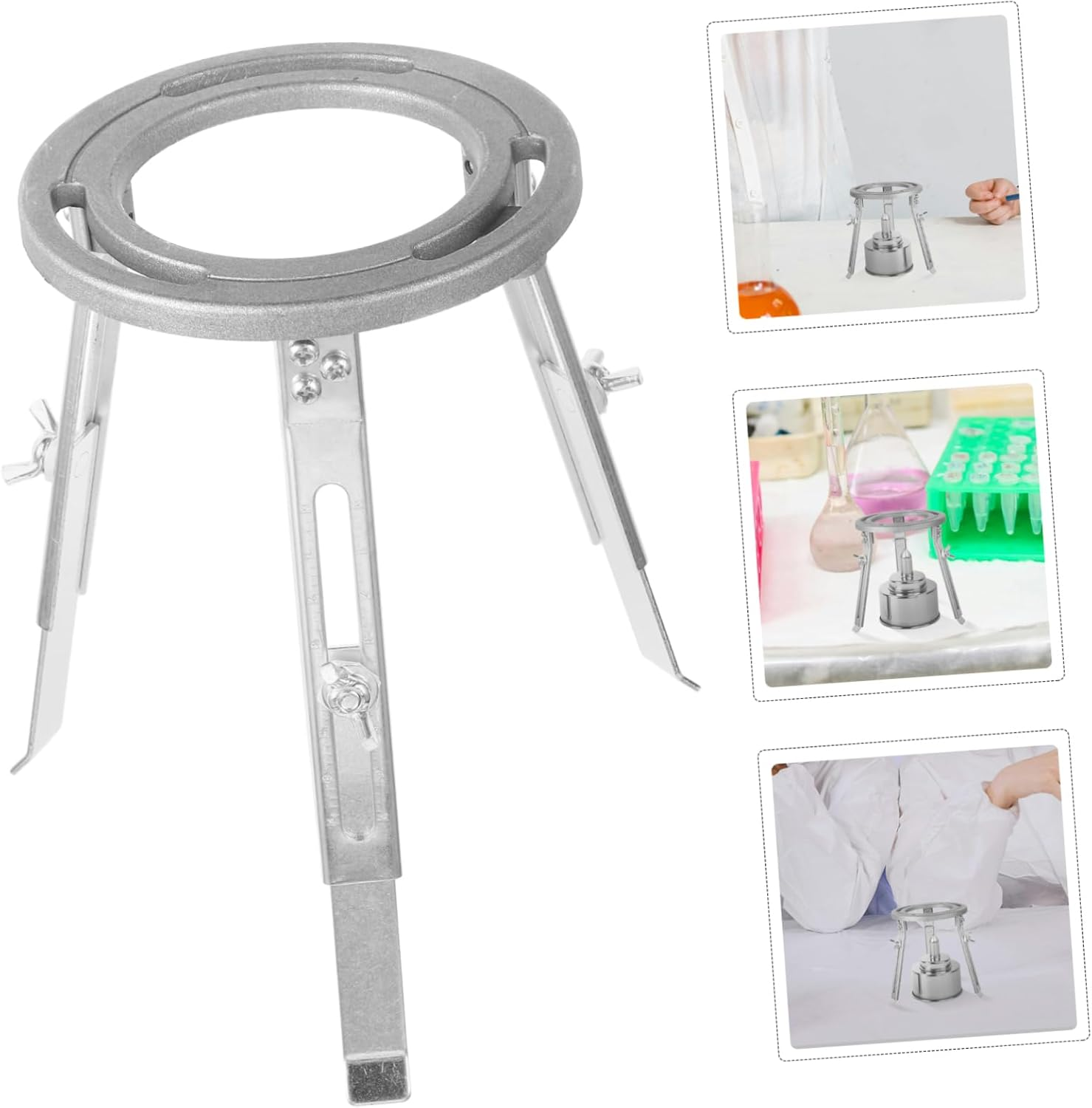 Adjustable Laboratory Tripod for Alcohol Lamp Stand Experiment Supplies Portable Design for Chemistry Heating image number 1