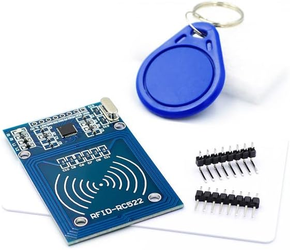 Wwzmdib 2 Pcs Mifare RC522 RFID Reader Writer Module Kit Compatible with for Arduino Raspberry Pi STM32 (With S50 White Card and Key Ring) image number 4