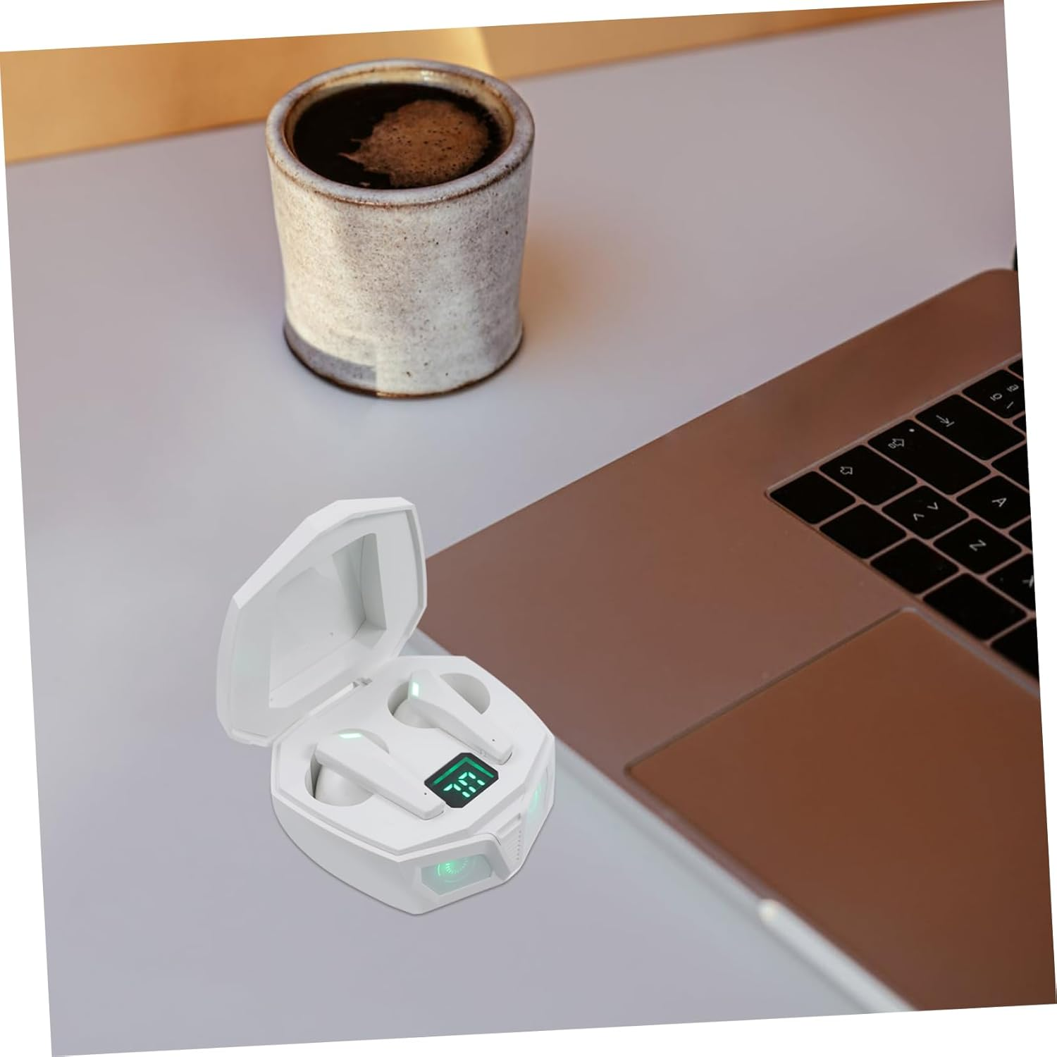 SHOWERORO Wireless Gaming Earbuds with Coil Surround Sound Headphones for Immersive Play Auto Connection Low Latency One Hand Control Compatible with Devices White image number 4