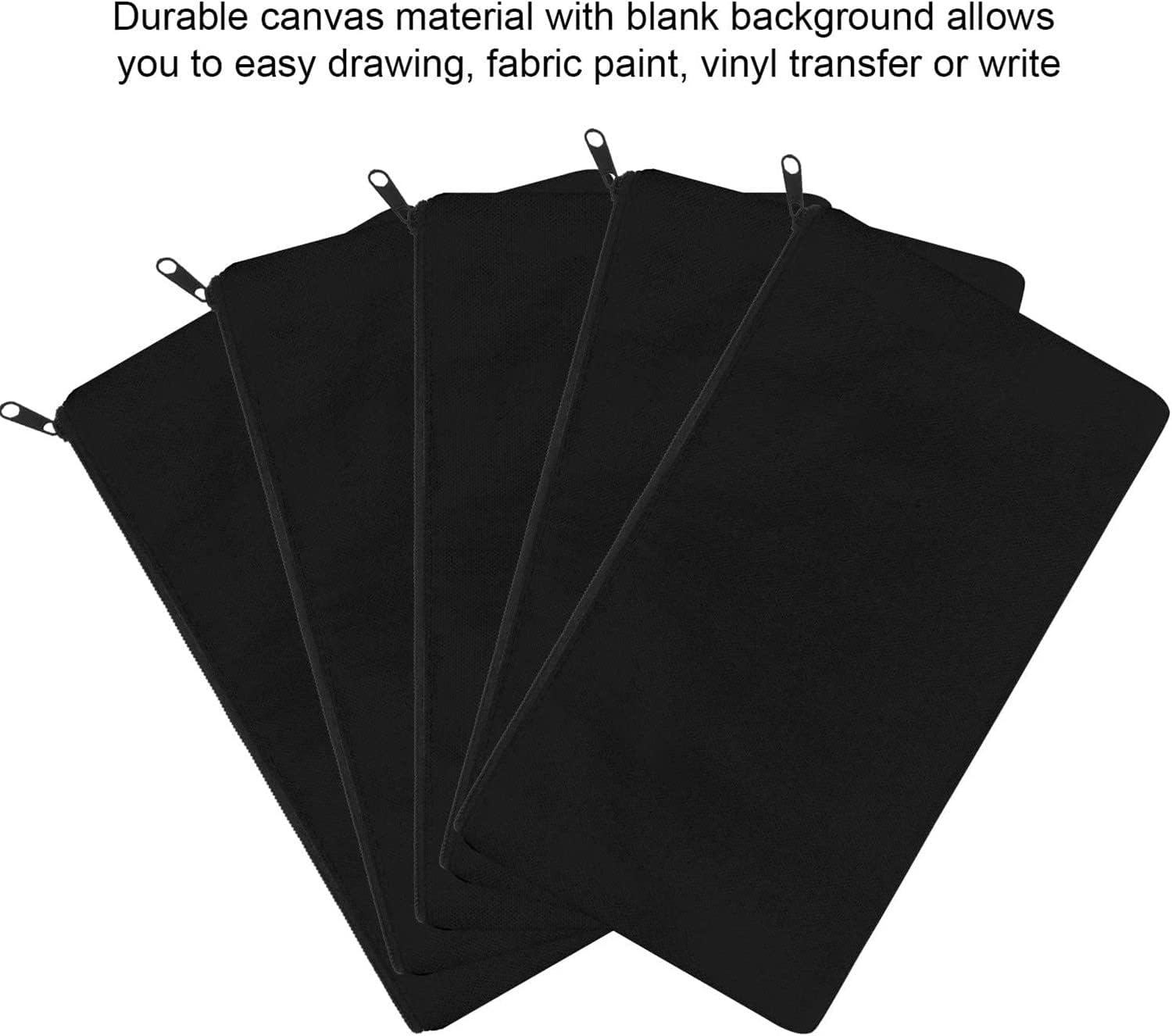 20 Pack Canvas Zipper Pouch Bags DIY Craft Bag Canvas Pencil Case Blank Makeup Bags,Beige Canvas Pencil Pouch Bulk Canvas Cosmetic Bag Multi Purpose Travel Toiletry Bag Canvas Zipper Bags image number 2