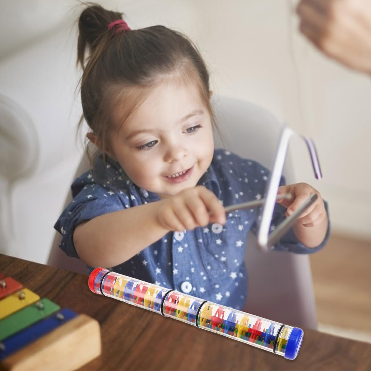 INOOMP Rain Stick Toy: Spiral Musical Shaker - Rain Sound Tube for Toddlers - Auditory and Visual Development Tool - for Family and Classroom Use 40Cm image number 6