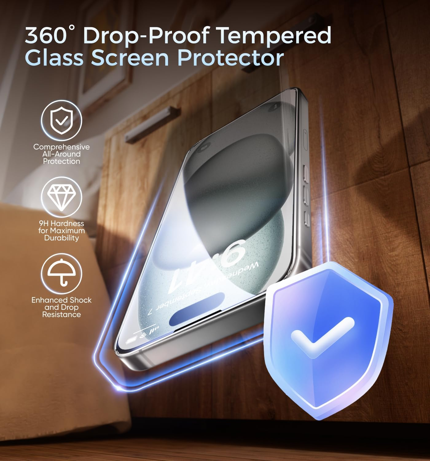 MAGIC JOHN 3Rd Gen Upgraded for Iphone 16 Screen Protector 6.1 Inch, HD Clear, Shatterproof Tempered Film, Auto Dust-Elimination, Bubble Free, Easy Installation, 2 Pack image number 2