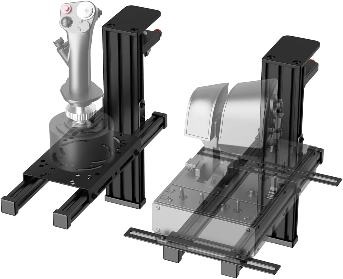 2 Set Desk Mount for Flight Sim Hotas Compatible with Logitech X56/X52/X52 Pro, Thrustmaster Hotas Warthog/T.16000M/T-Flight Hotas 4/X, Simtask Farmstick,Winwing Hotas, VKB, VPC Hotas (Standard) image number 4