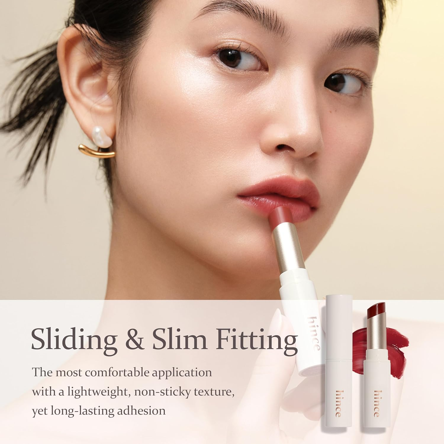 HINCE Mood Enhancer Lip Glow, Moisturizing Lip Balm with Shea Butter & Sweet Almond, Non-Sticky and Long-Lasting Tinted Lip Tint with Buttery Balm Texture for Neutral Color 0.2Oz. (IMPASSIONED) - Impassioned image number 4