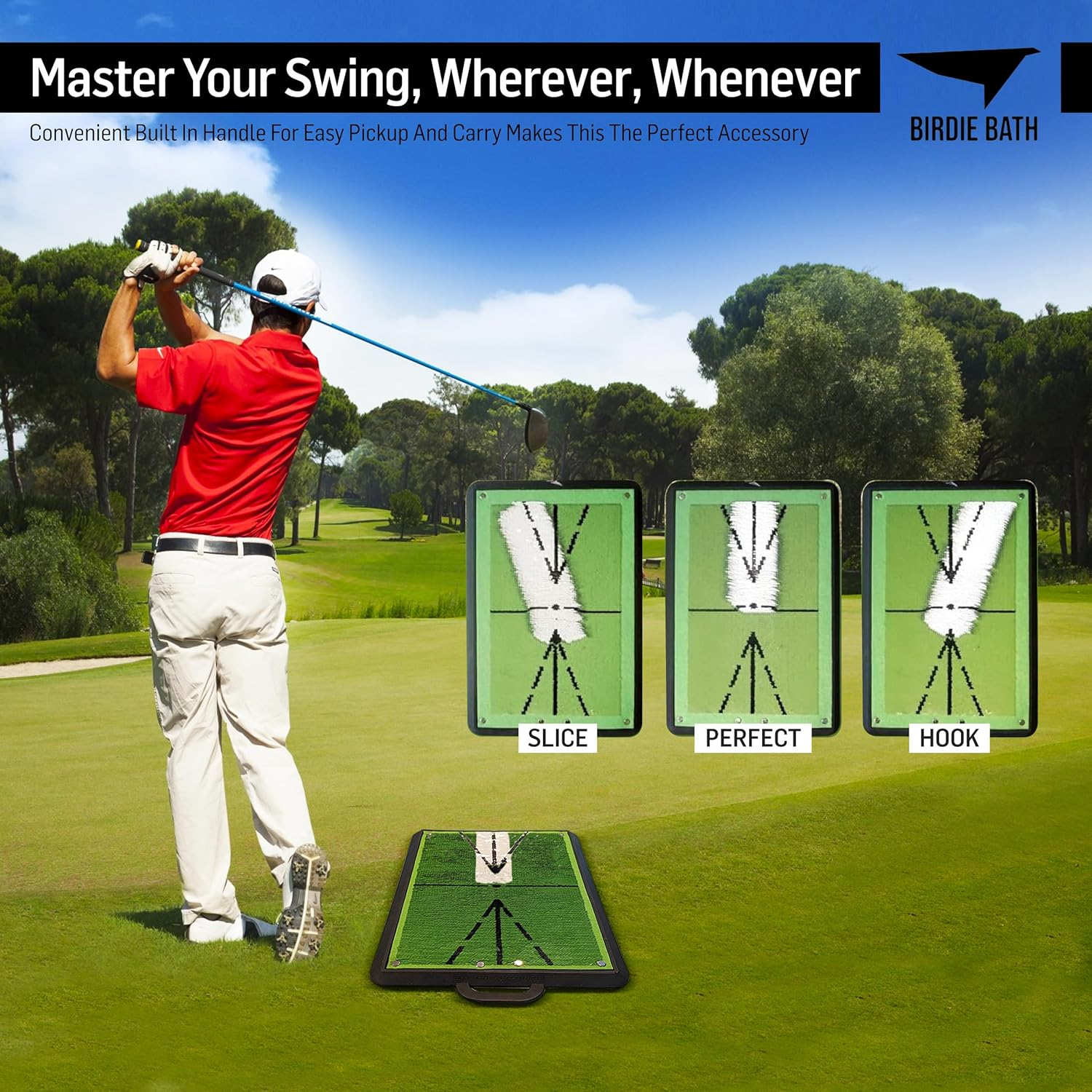 Birdie Mat Pro Premium Swing Training Mat for Analyzing Swing Path and Ball Impact image number 2