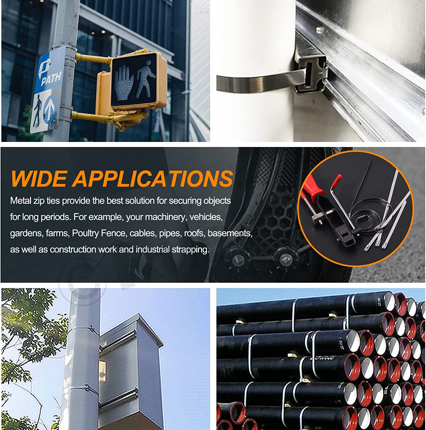 37Pcs 4" 8" 14" Automotive CV Joint Boot Clamp Pliers with 304 Stainless Steel CV Joint Boot Band Clamps Adjustable Assortment Kit Axle Clamp Tool for Auto, ATV image number 3