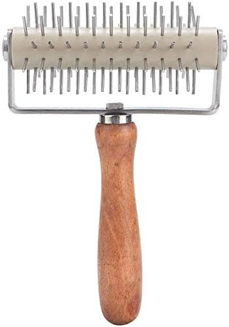 INCHOO Homemade Stainless Steel Dough Lattice Roller Cutter Bread Pastry Baking Tool Dough Docker Needle Roller Wheel