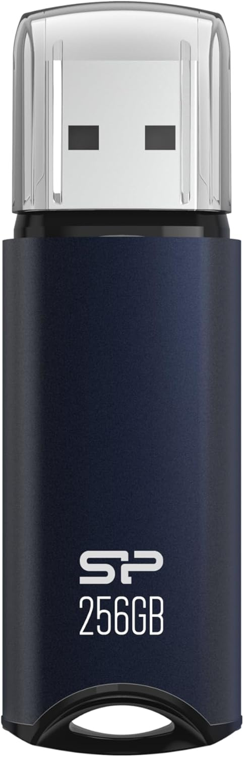 Silicon Power 256GB USB 3.0 Flash Drive, Aluminum Casing Built-In Strap Hole, USB 3.2 Gen 1 USB 2.0 Thumb Drive Pen Drive Memory Stick, Dark Blue, Marvel M02 Series image number 4