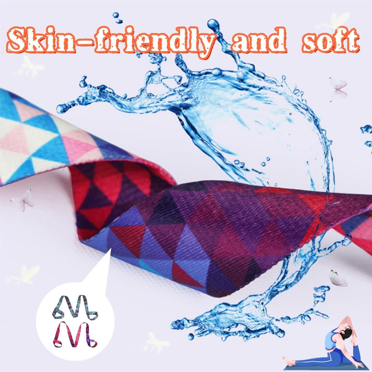 Adjustable Yoga Mat Carrier Stretch Band, Yoga Mat Carrying Band, 2 Pieces in Color image number 4