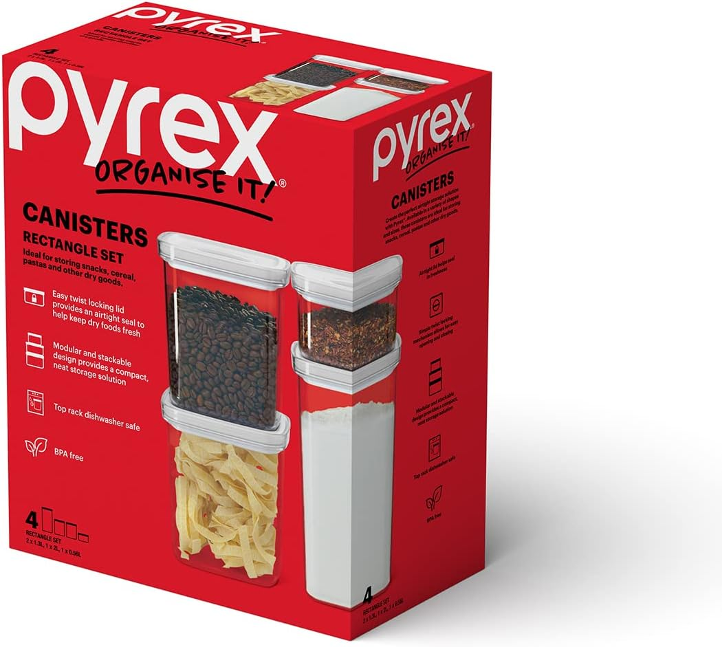 Pyrex Rectangle Canister 4 Pieces Set image number 3