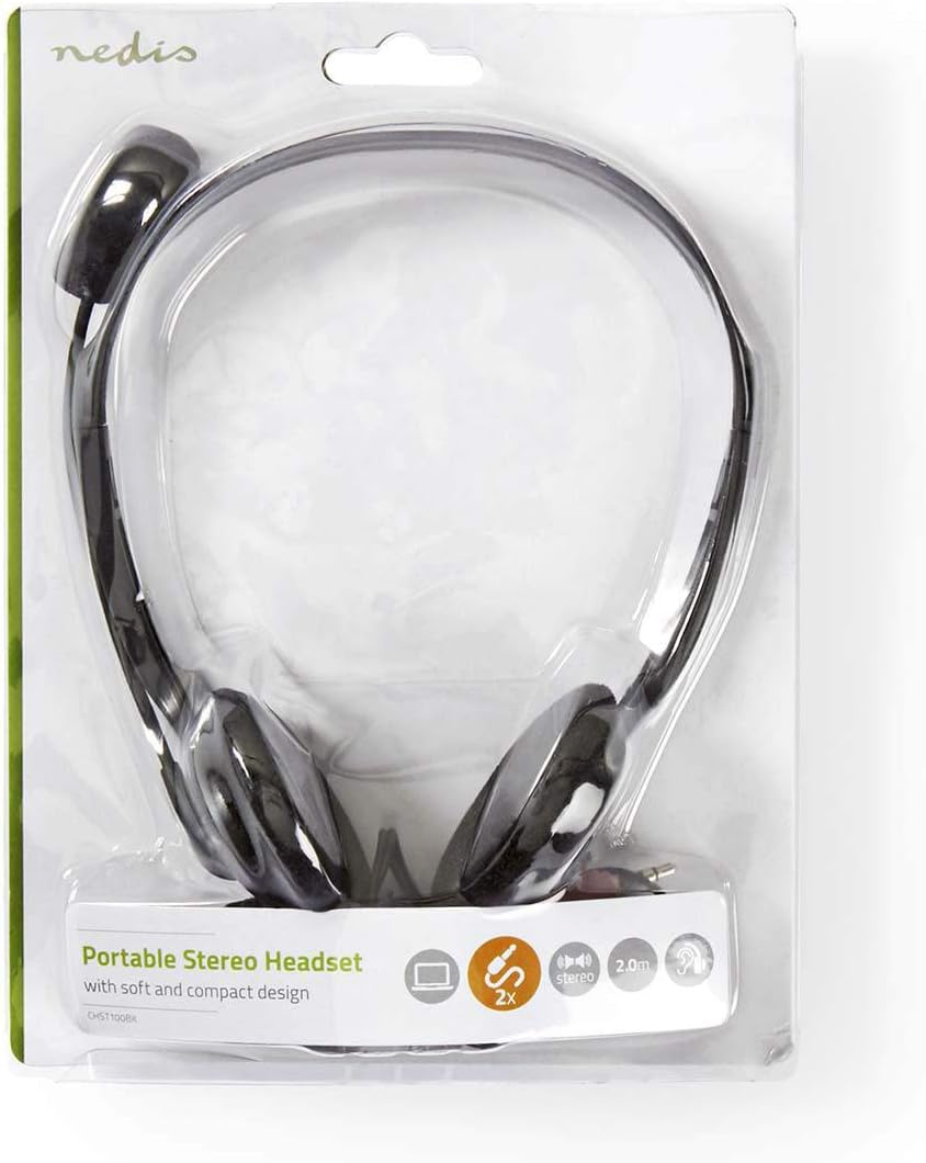 Nedis PC Headset On-Ear with Microphone & 2X3.5 Mm Input, Black image number 5