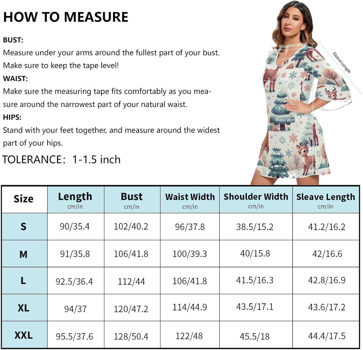 Playful Cute Deer Elegant V Neck Dress 3/4 Sleeve Maternity Dress Party image number 3