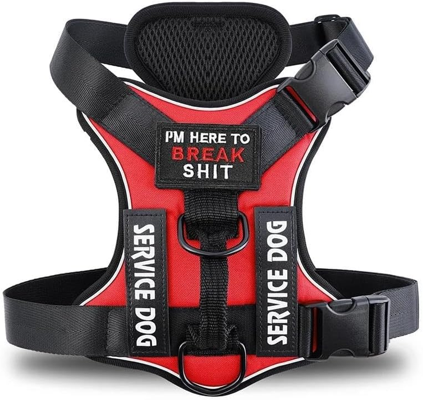 Durable Nylon No Tension Dog Harness Outdoor Reflective Dog Harness Vest Adjustable Durable Nylon Pet Harness Outdoor Dog Walking Training Camping Hunting Harness,B,M image number 4