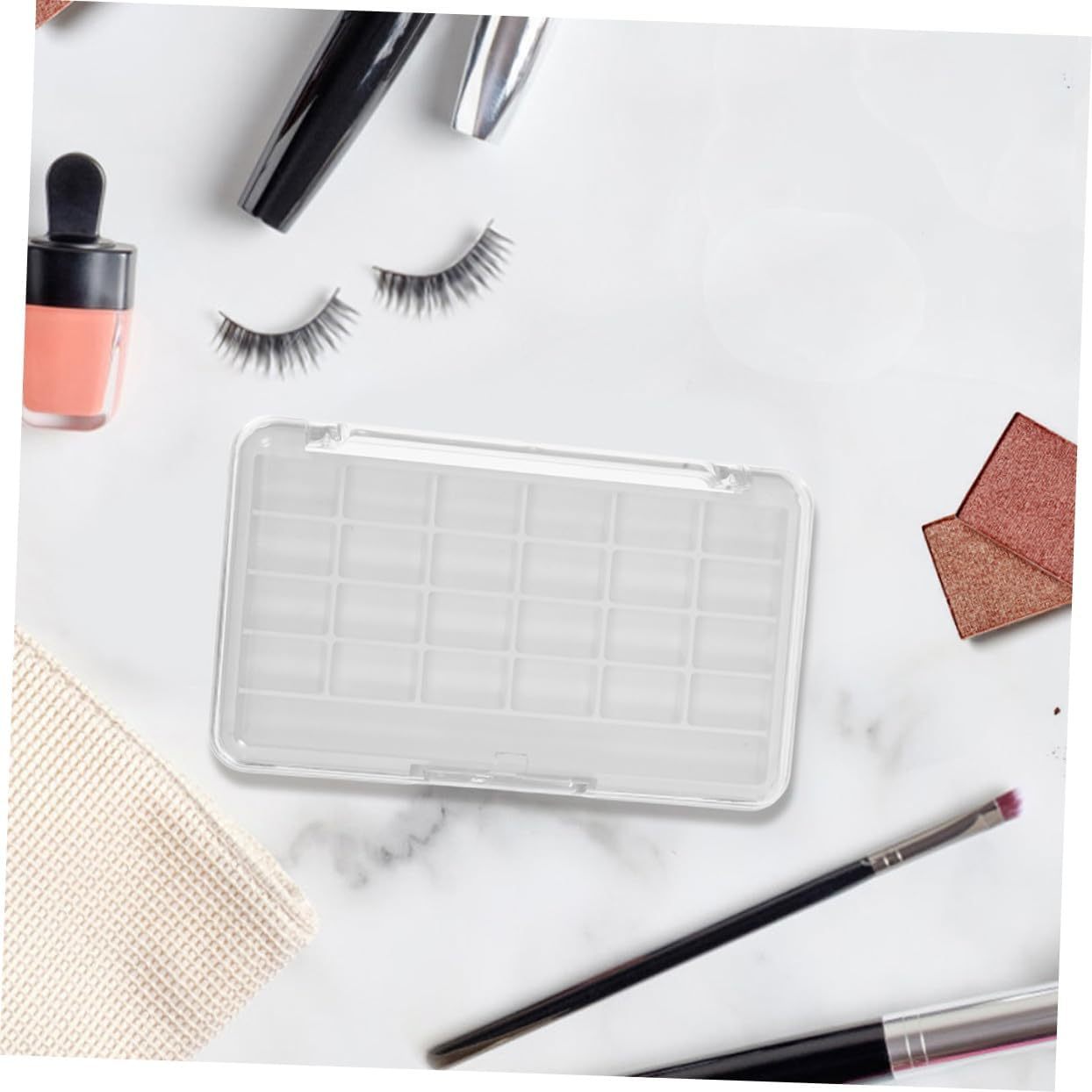 HOOTNEE 2PCS Empty Lipstick Palette with DIY Makeup Container Transparent Lid Compact Professional Eyeshadow Blush Storage Case for Women Travel image number 1