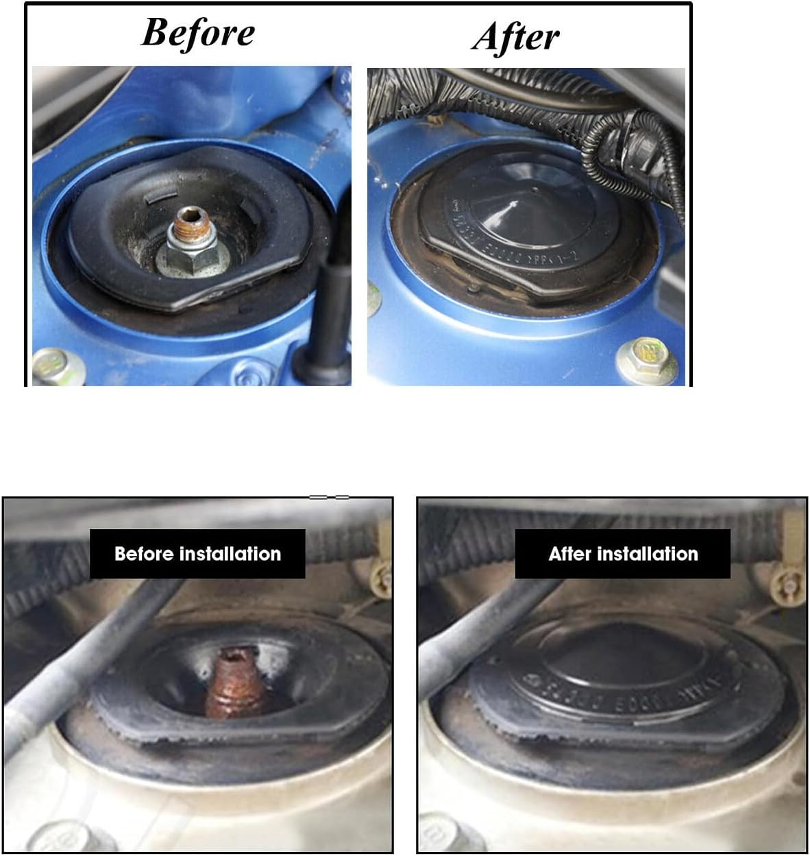 2Pcs 54330ED000 Front Top Suspension Strut Mount Cover Cap Compatible with N-Issan Leaf ZE0 Juke F15 Cube Z12 07-11 Black Od44Mm Id40Mm image number 1